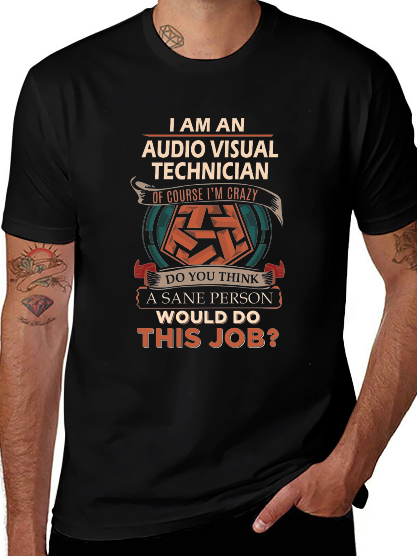 Audio Visual Technician Crazy Job T-Shirt