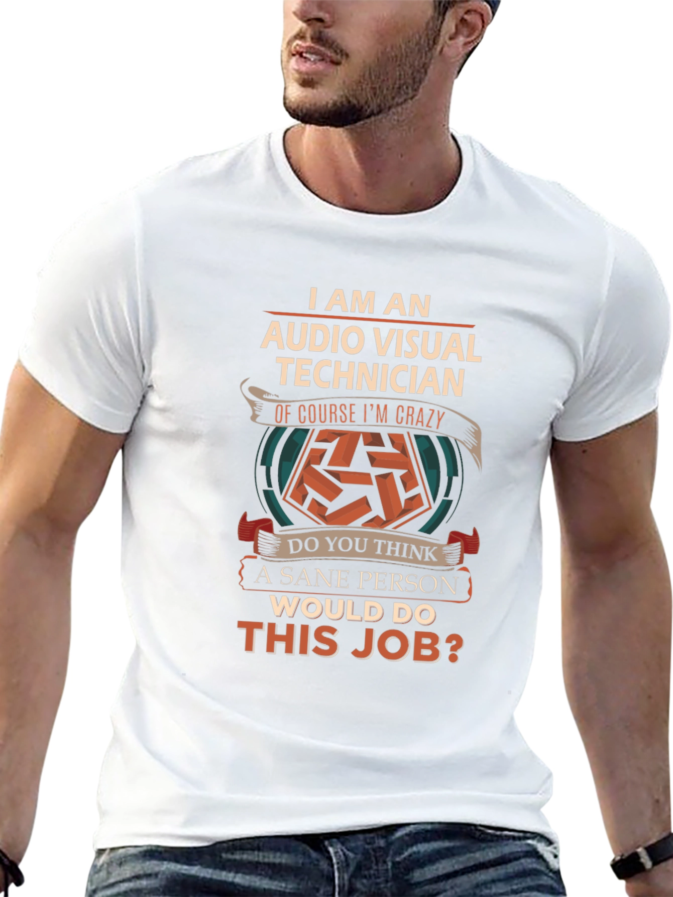 Audio Visual Technician Crazy Job T-Shirt