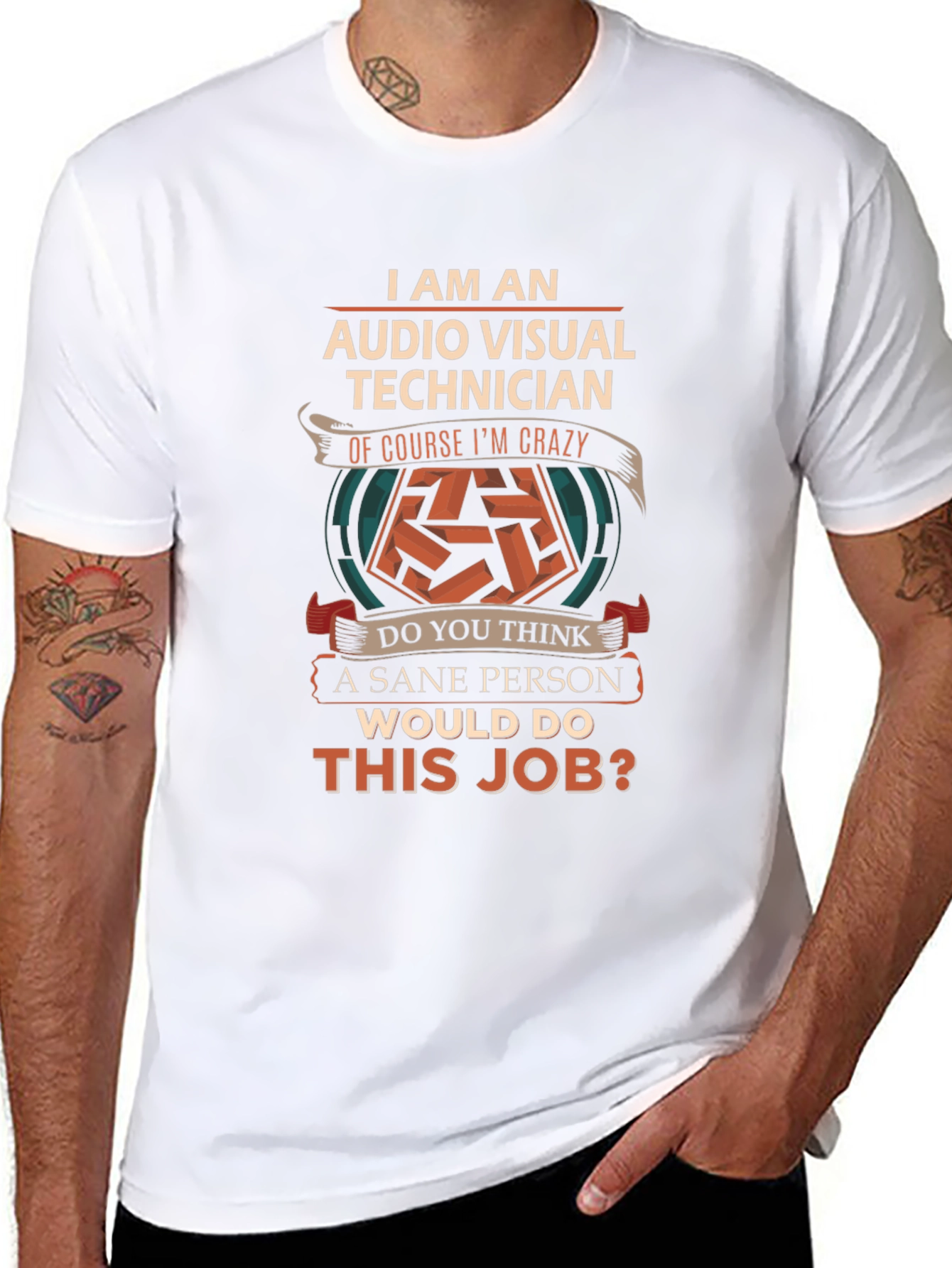 Audio Visual Technician Crazy Job T-Shirt
