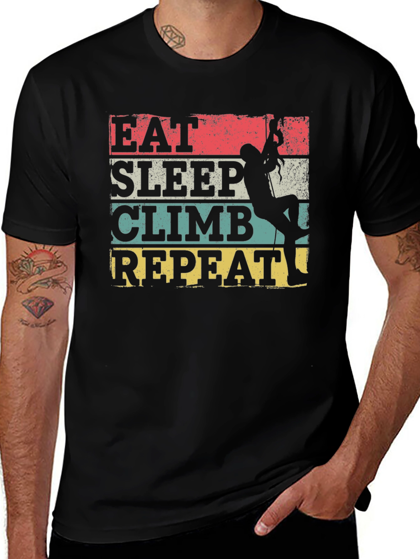 Eat Sleep Climb Repeat T-Shirt - Rock Climbing Tee