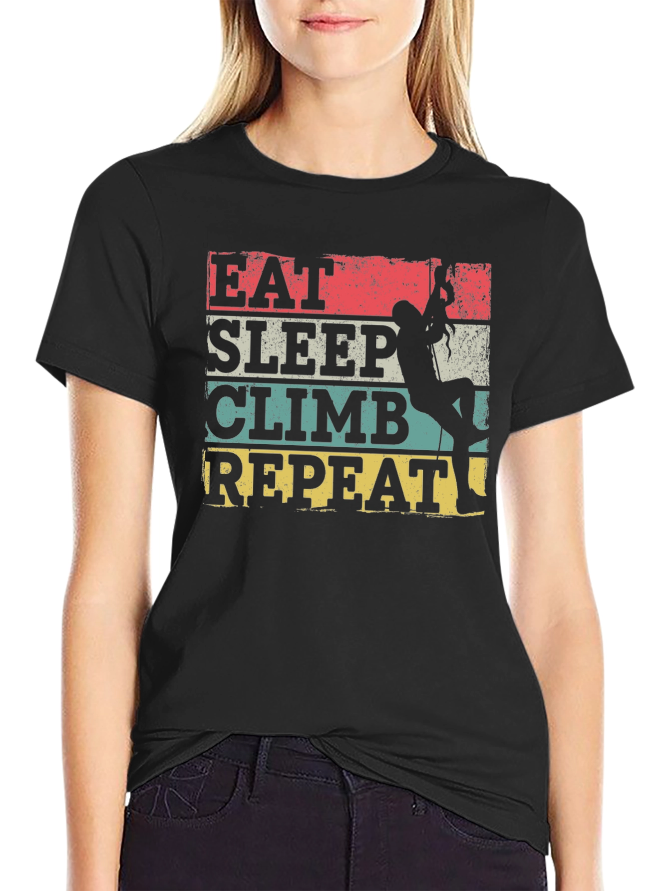 Eat Sleep Climb Repeat T-Shirt - Rock Climbing Tee