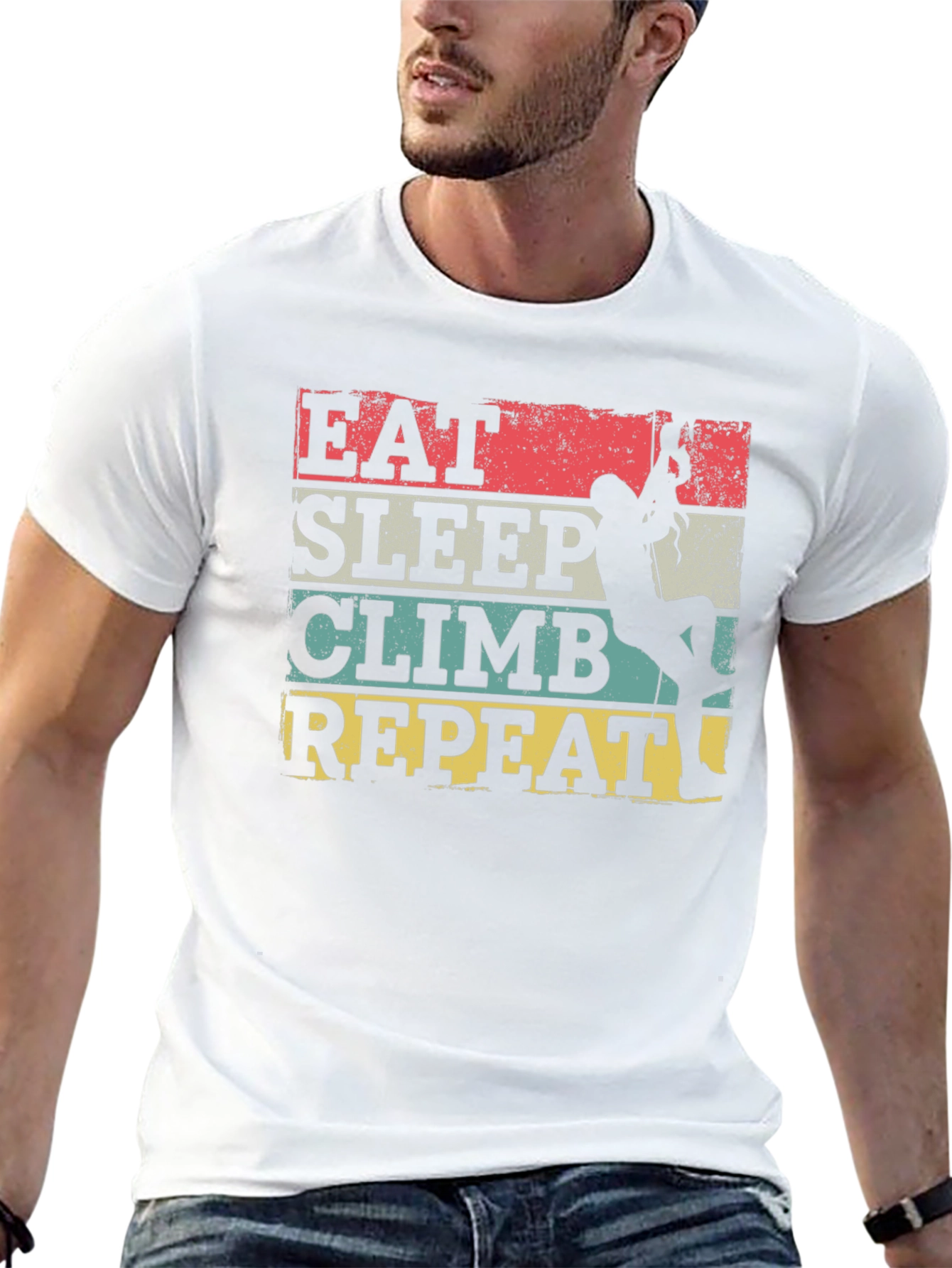 Eat Sleep Climb Repeat T-Shirt - Rock Climbing Tee