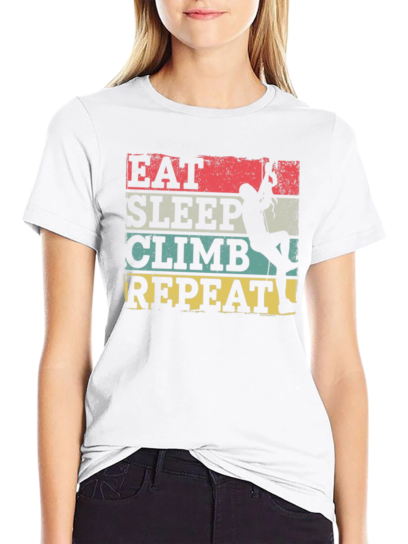 Eat Sleep Climb Repeat T-Shirt - Rock Climbing Tee