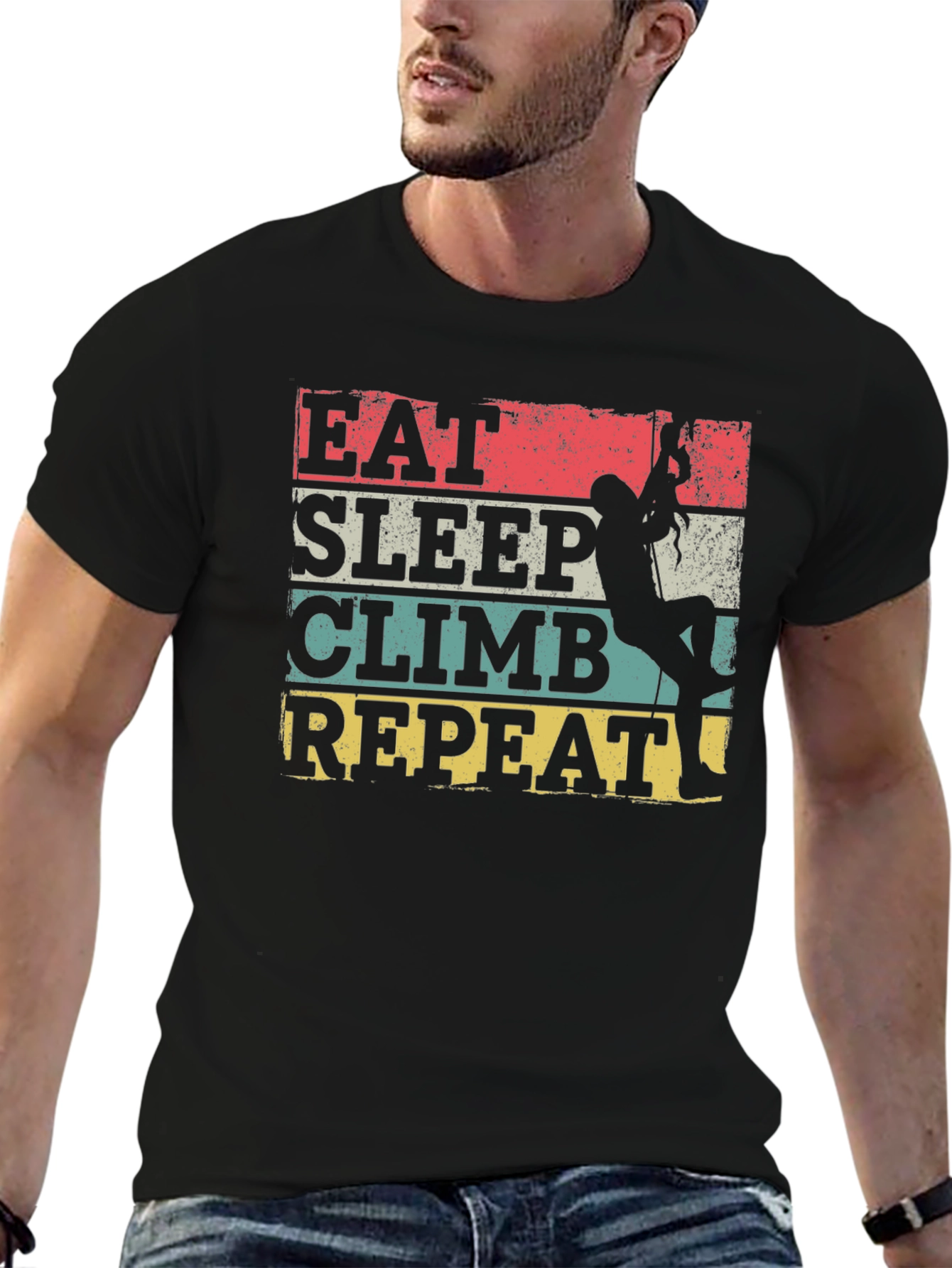 Eat Sleep Climb Repeat T-Shirt - Rock Climbing Tee