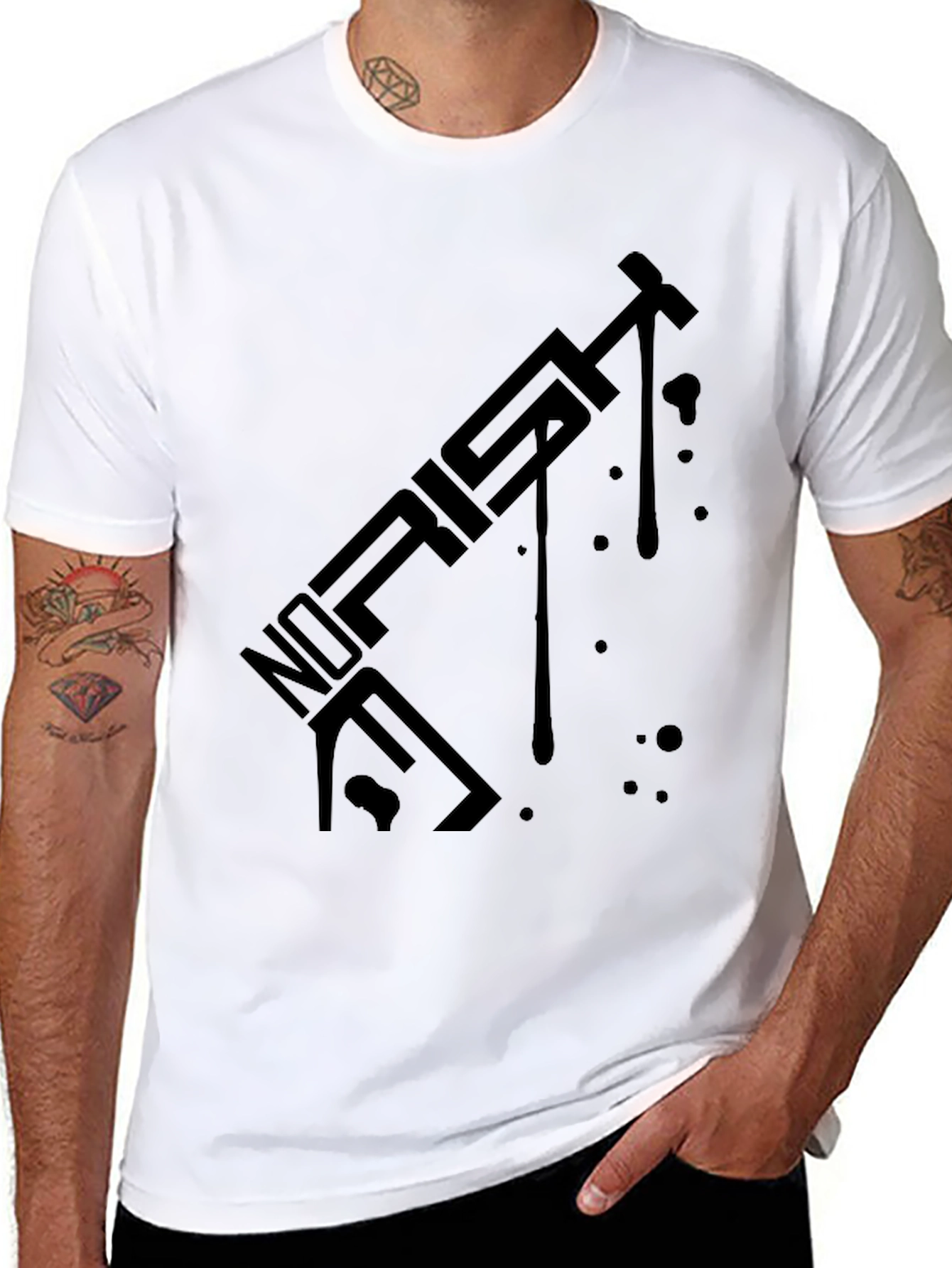 Modern Black T-Shirt with Abstract Graphic Design