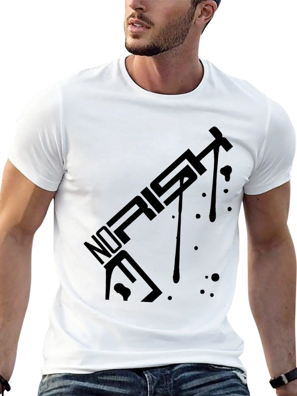 Modern Black T-Shirt with Abstract Graphic Design