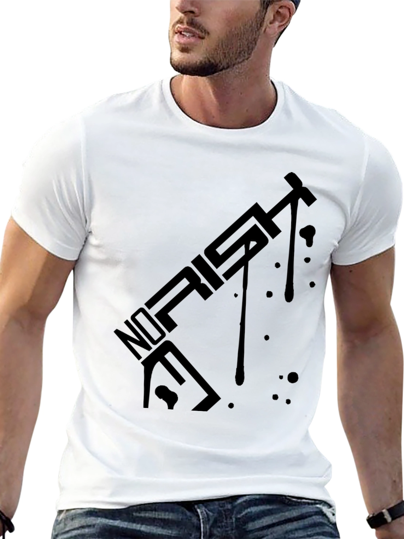 Modern Black T-Shirt with Abstract Graphic Design