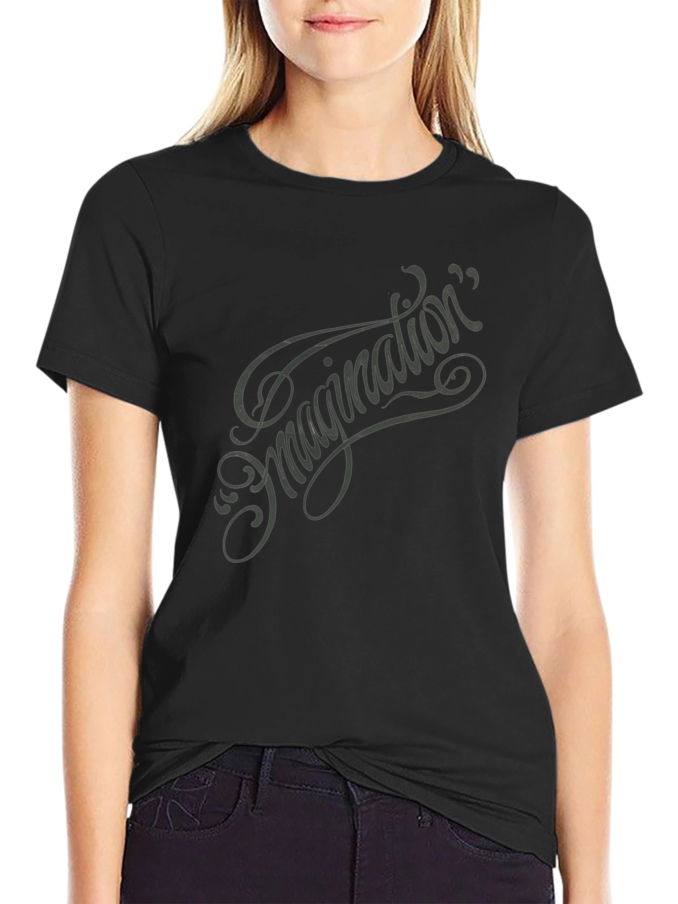 Imagination Script Graphic Tee - Black