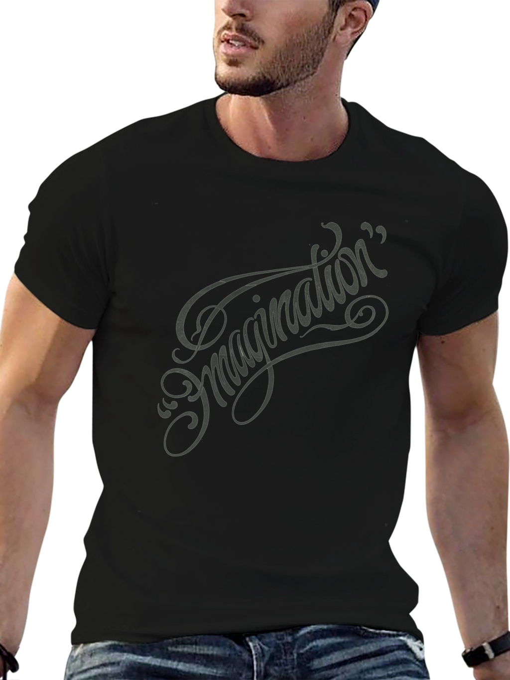 Imagination Script Graphic Tee - Black
