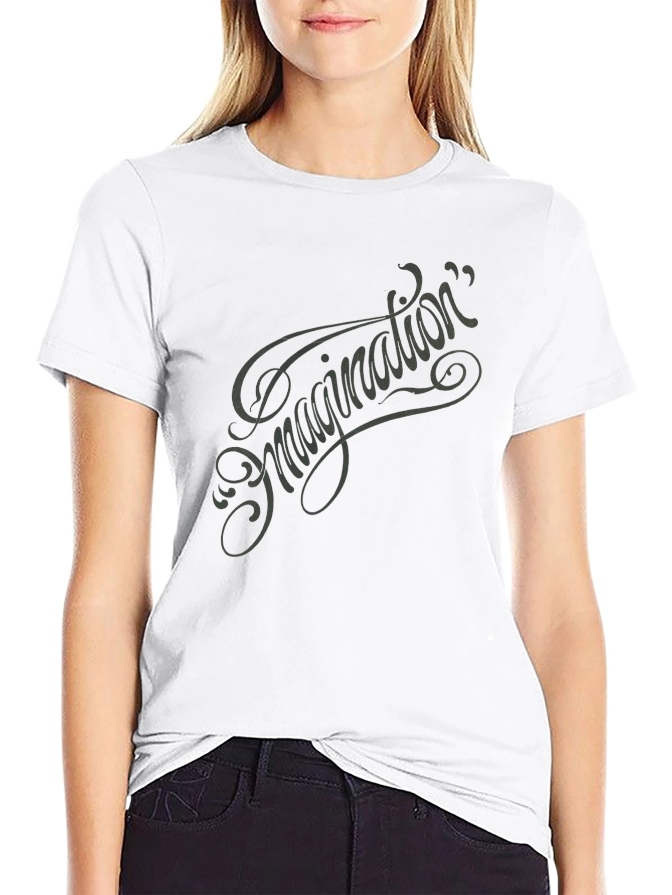 Imagination Script Graphic Tee - Black