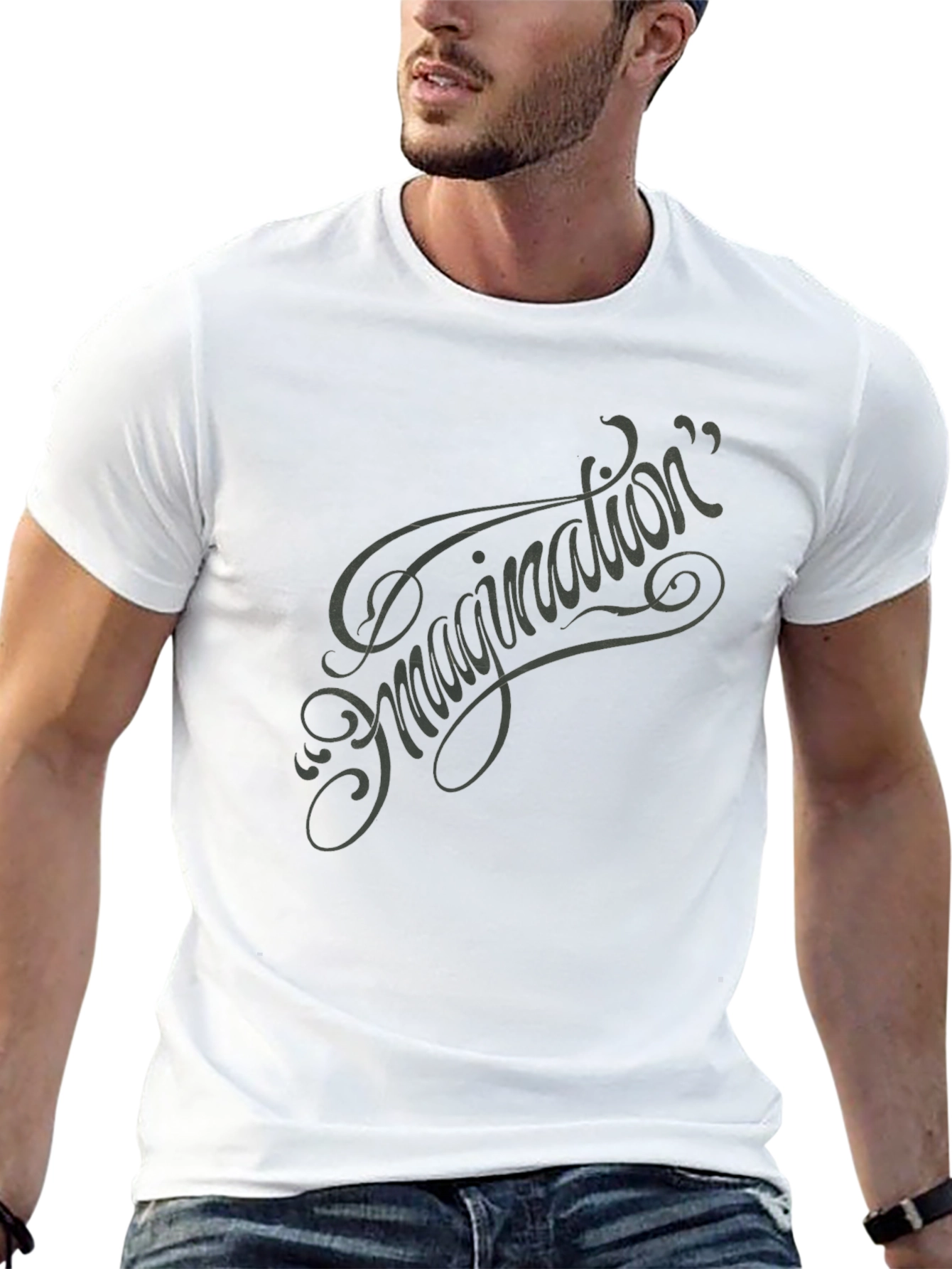 Imagination Script Graphic Tee - Black