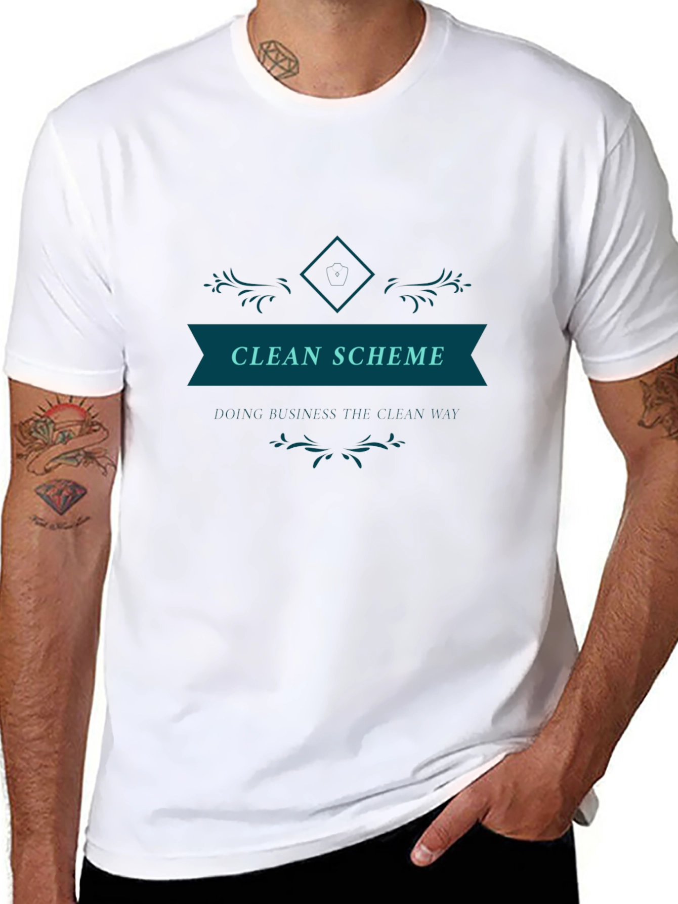 Clean Scheme Graphic Tee - Black Cotton T-Shirt