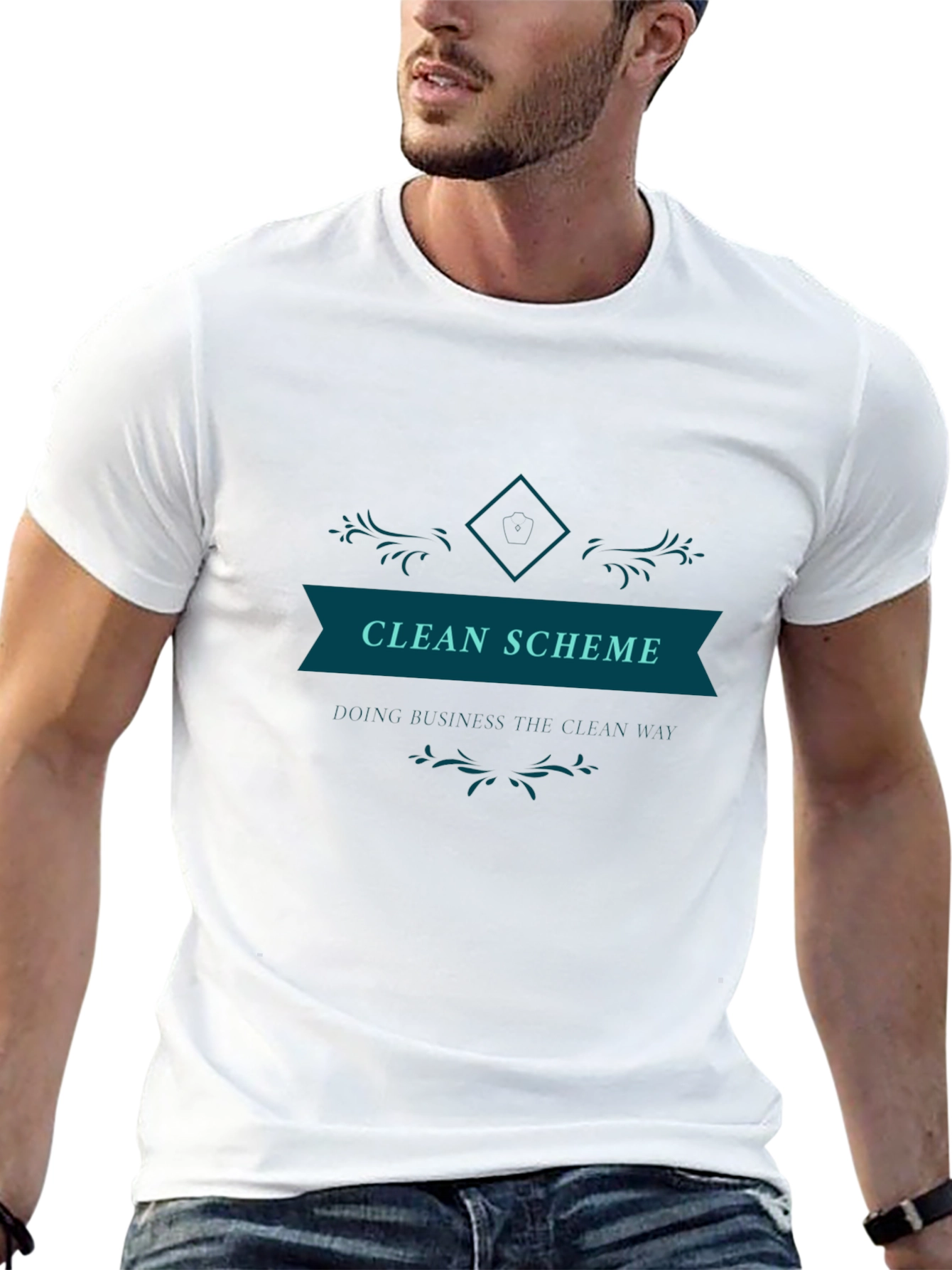 Clean Scheme Graphic Tee - Black Cotton T-Shirt