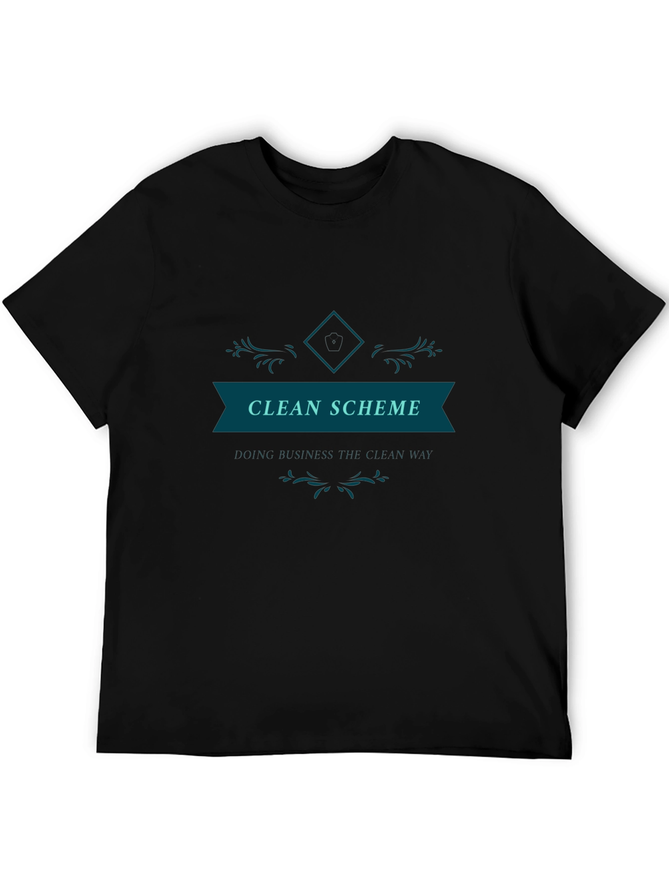 Clean Scheme Graphic Tee - Black Cotton T-Shirt