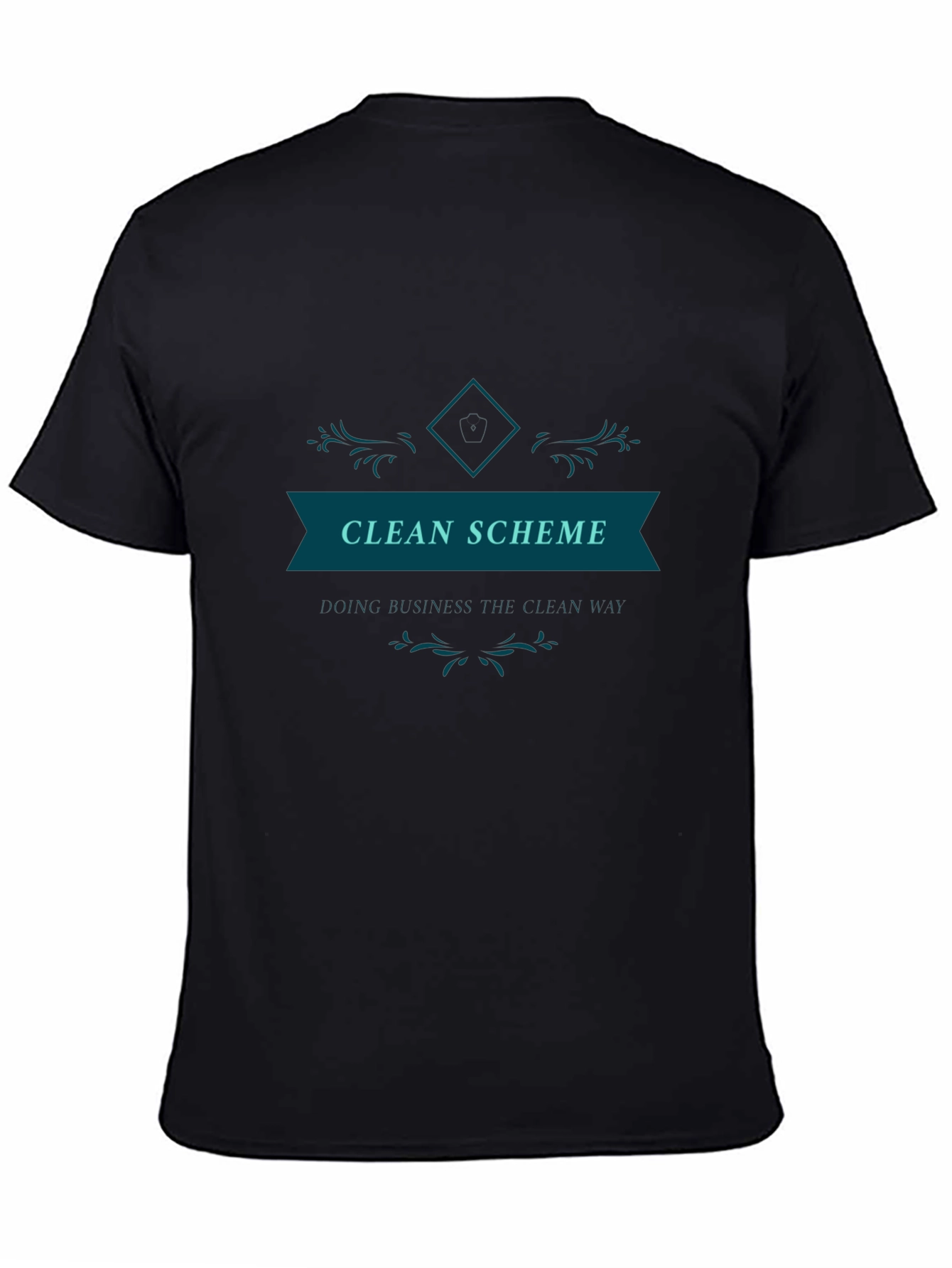 Clean Scheme Graphic Tee - Black Cotton T-Shirt