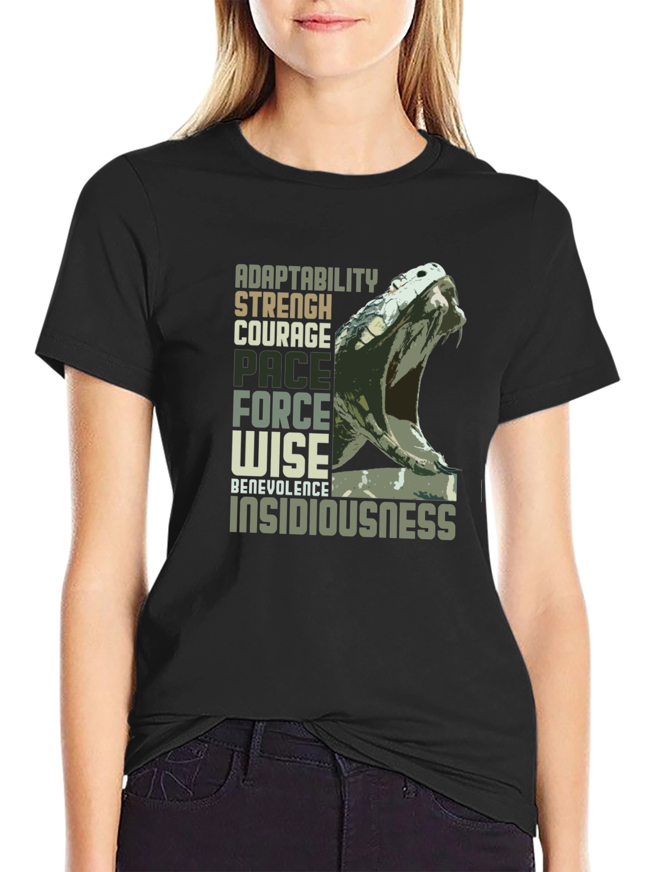 Adaptability Snake Graphic Tee - Black Unisex T-Shirt
