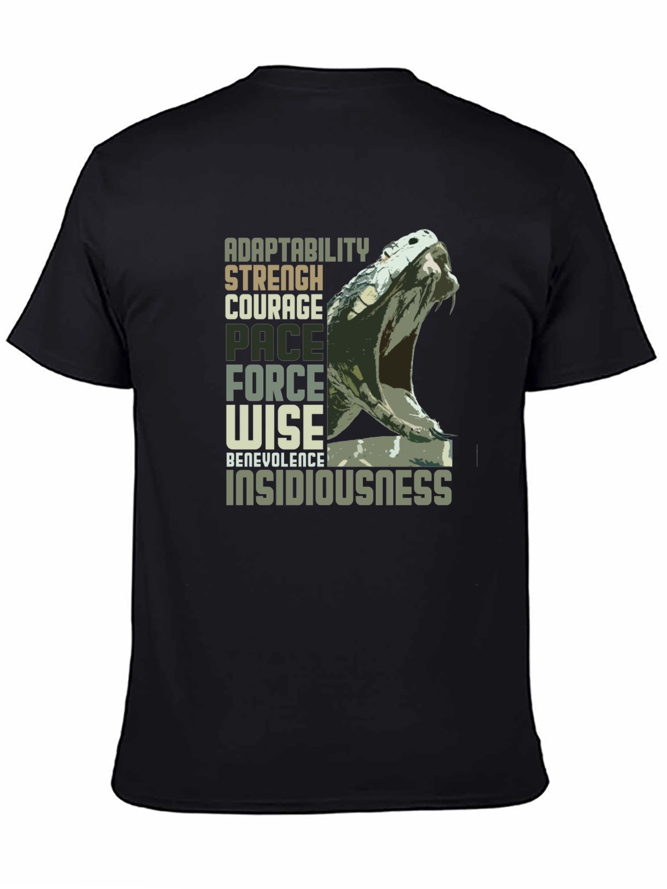 Adaptability Snake Graphic Tee - Black Unisex T-Shirt