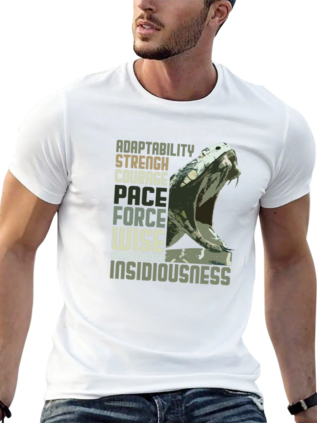 Adaptability Snake Graphic Tee - Black Unisex T-Shirt
