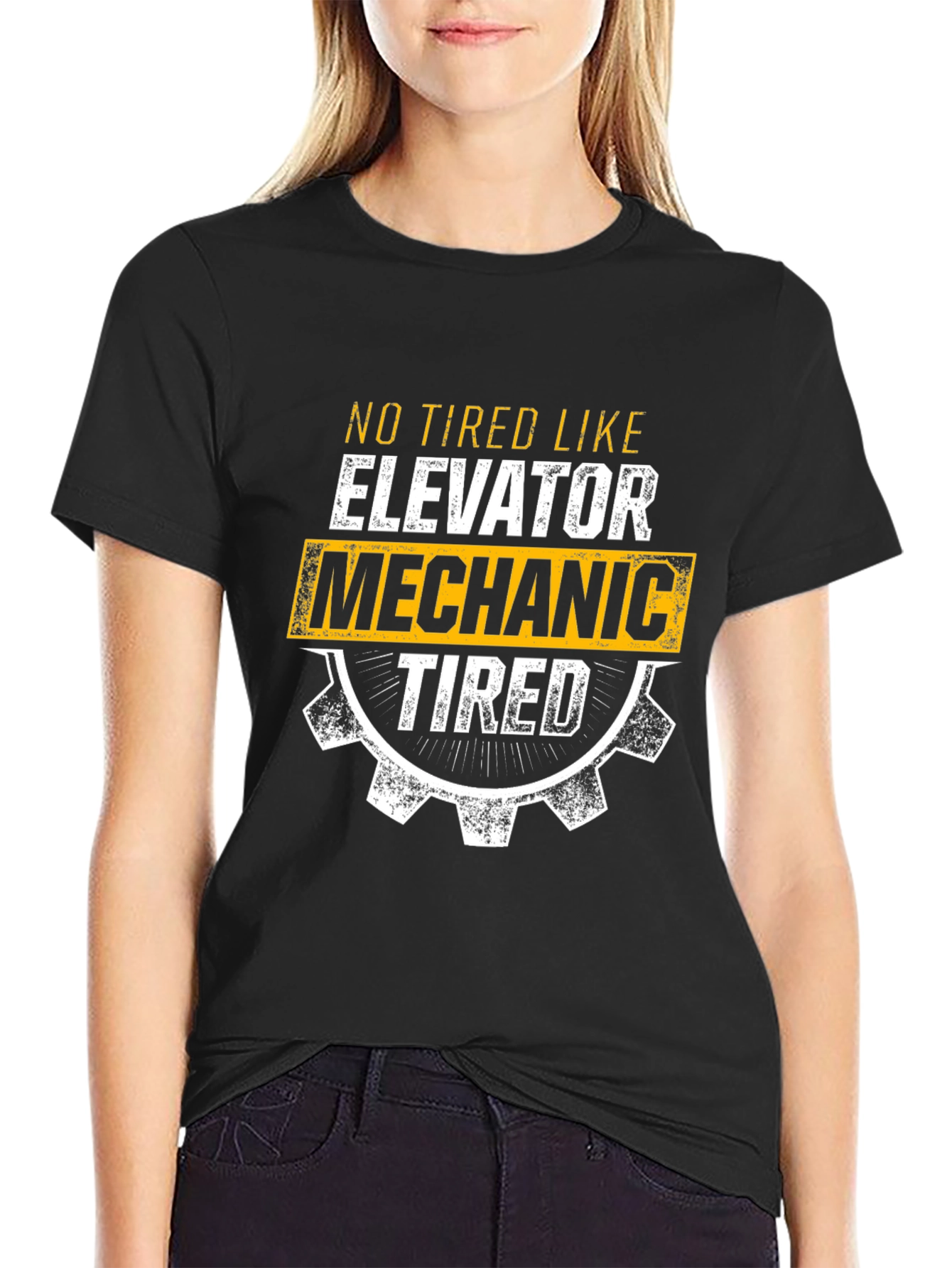 Elevator Mechanic Tired T-Shirt - Funny Work Tee