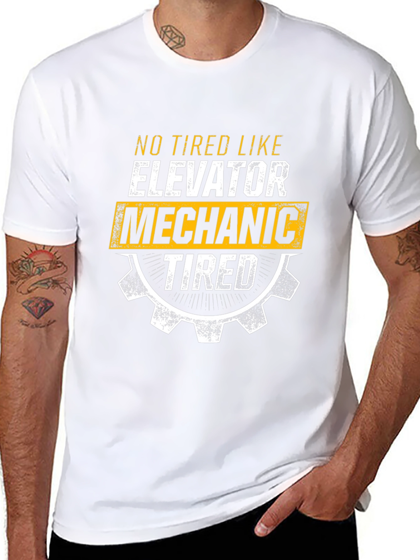 Elevator Mechanic Tired T-Shirt - Funny Work Tee
