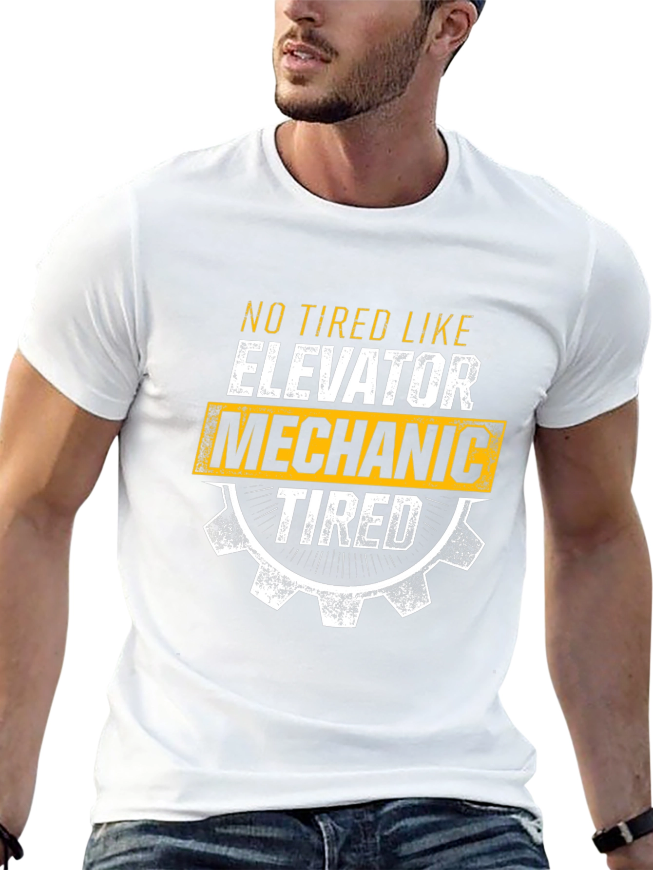 Elevator Mechanic Tired T-Shirt - Funny Work Tee