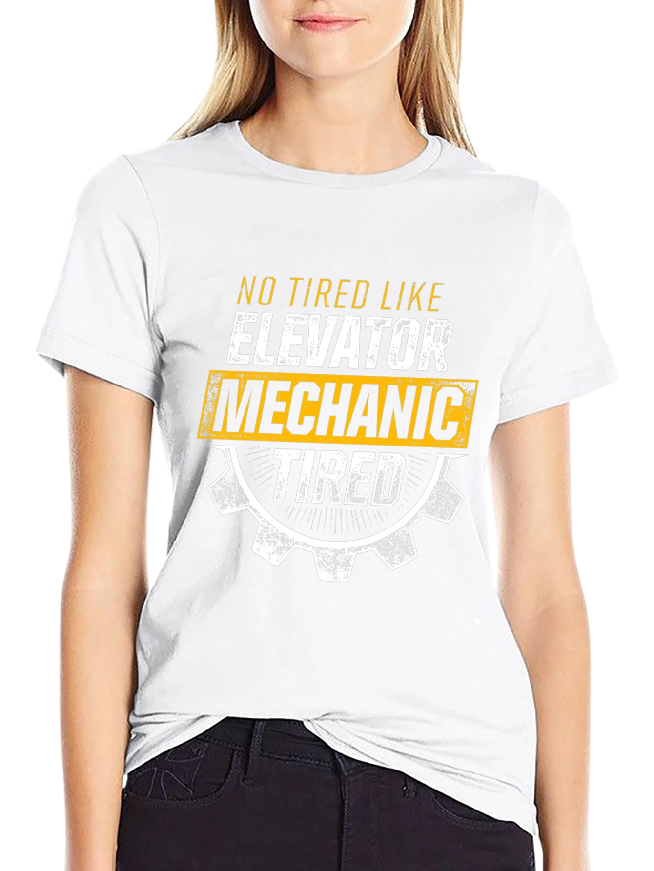 Elevator Mechanic Tired T-Shirt - Funny Work Tee