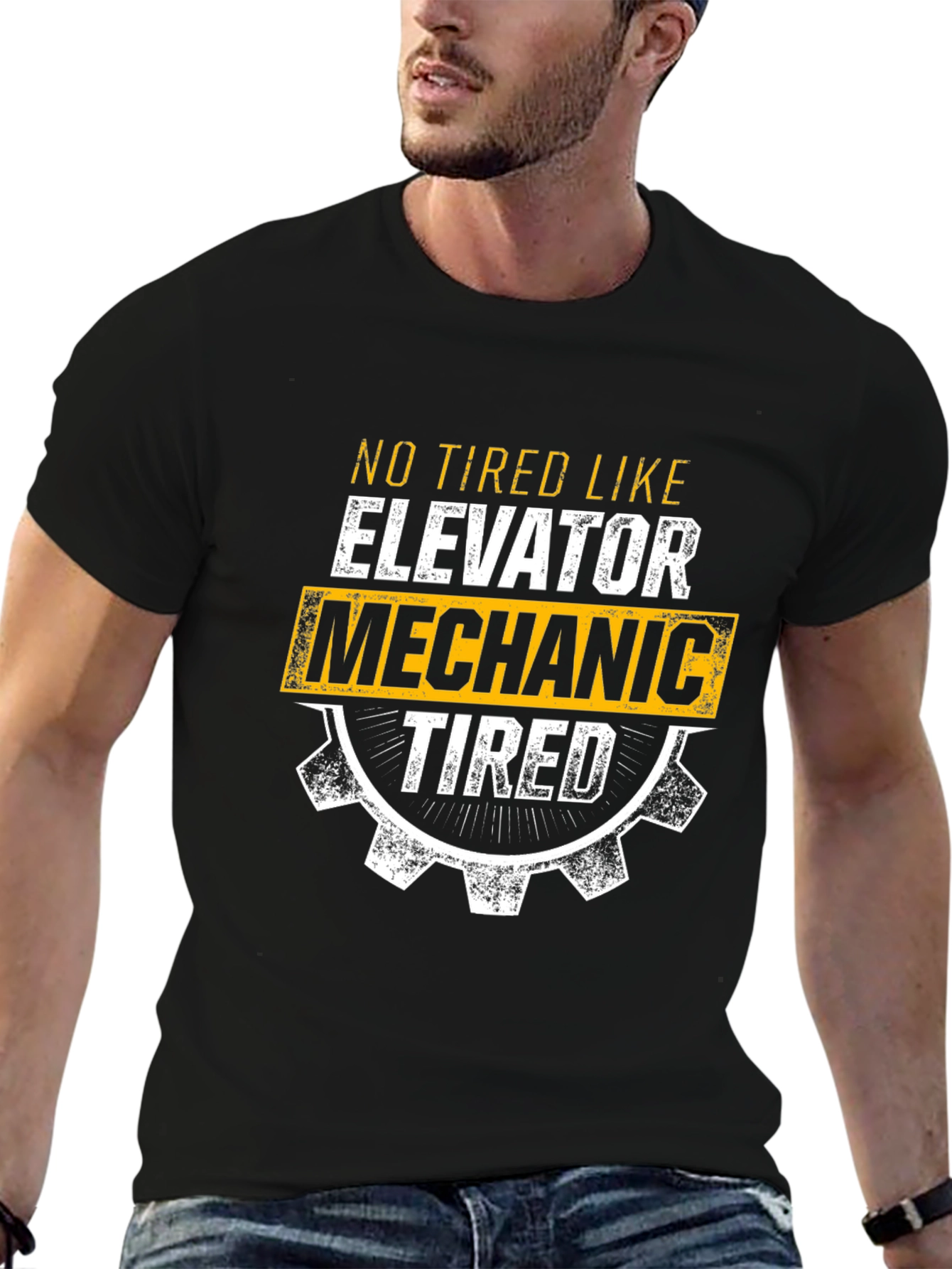 Elevator Mechanic Tired T-Shirt - Funny Work Tee