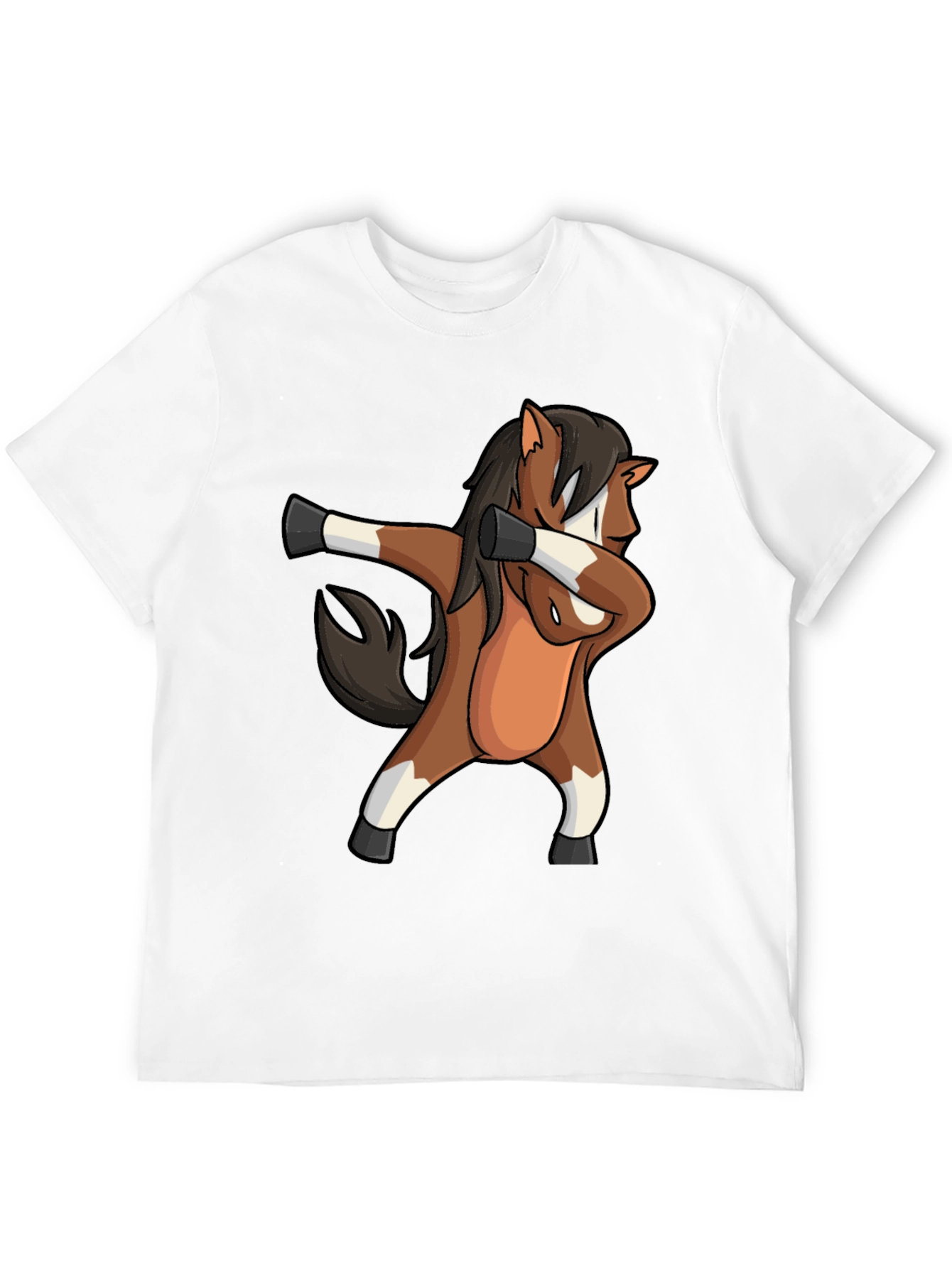 Dabbing Horse Graphic Tee - Black Casual T-Shirt