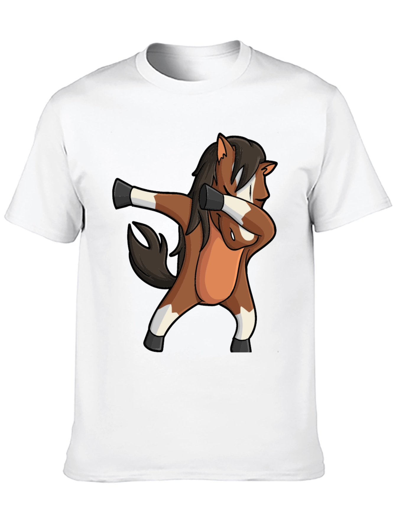 Dabbing Horse Graphic Tee - Black Casual T-Shirt