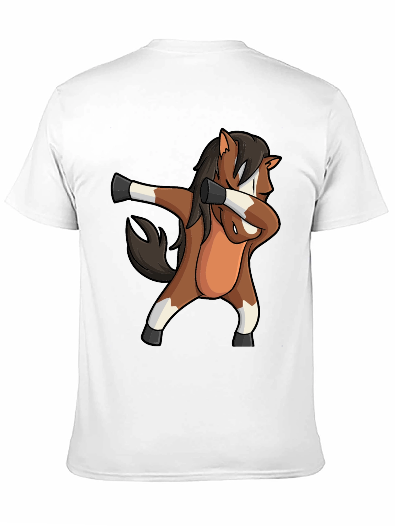 Dabbing Horse Graphic Tee - Black Casual T-Shirt