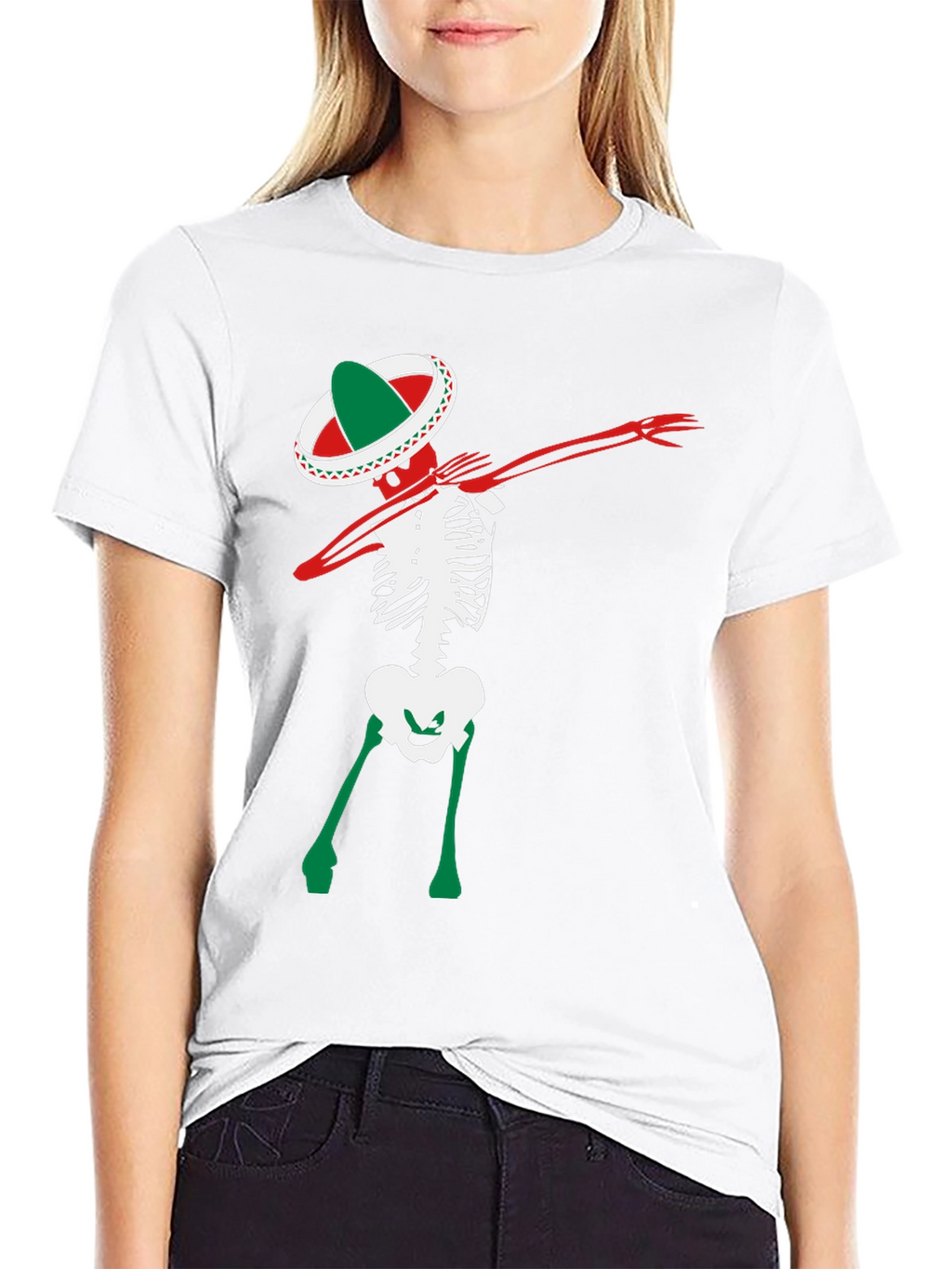 Dabbing Skeleton Sombrero Tee - Fiesta Time!