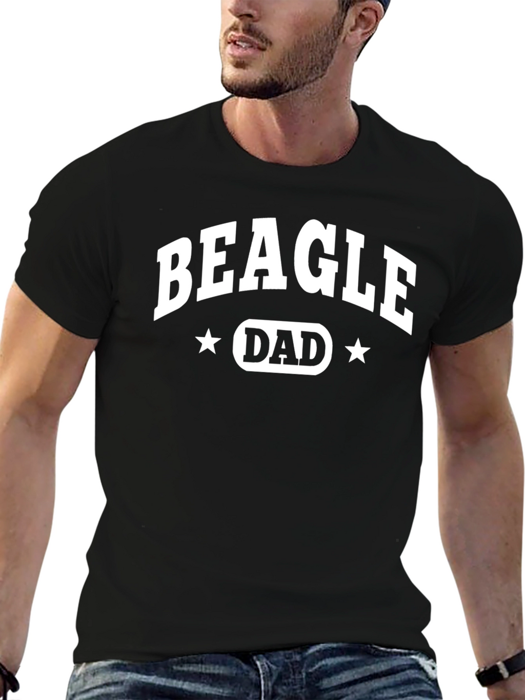 Beagle Dad T-Shirt - Black Cotton Tee