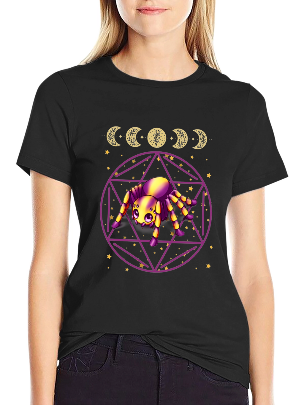 Mystic Spider Moon Phase Graphic Tee