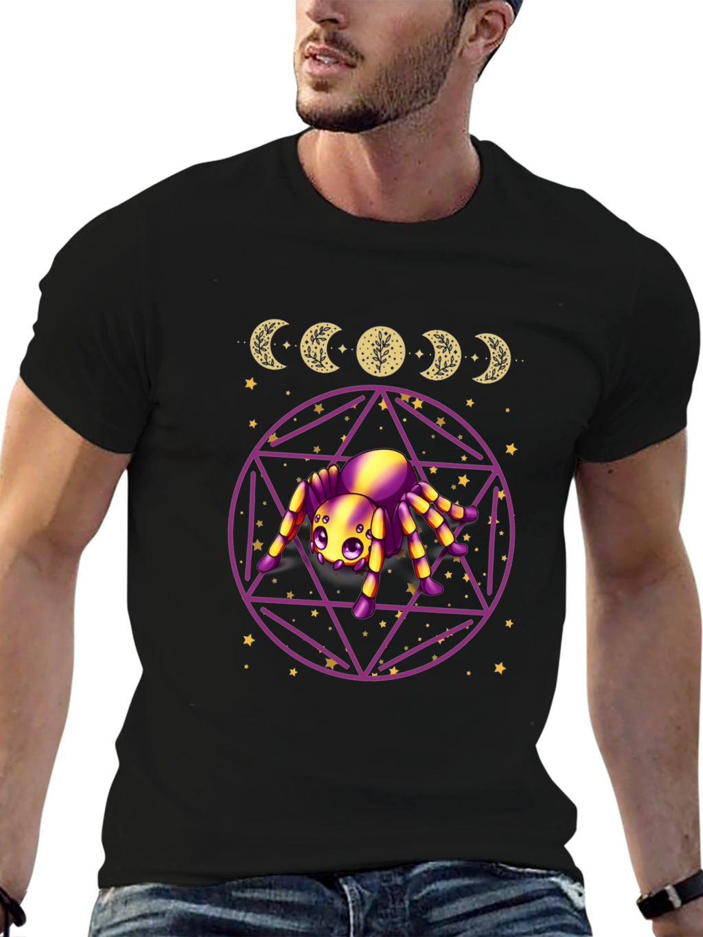 Mystic Spider Moon Phase Graphic Tee