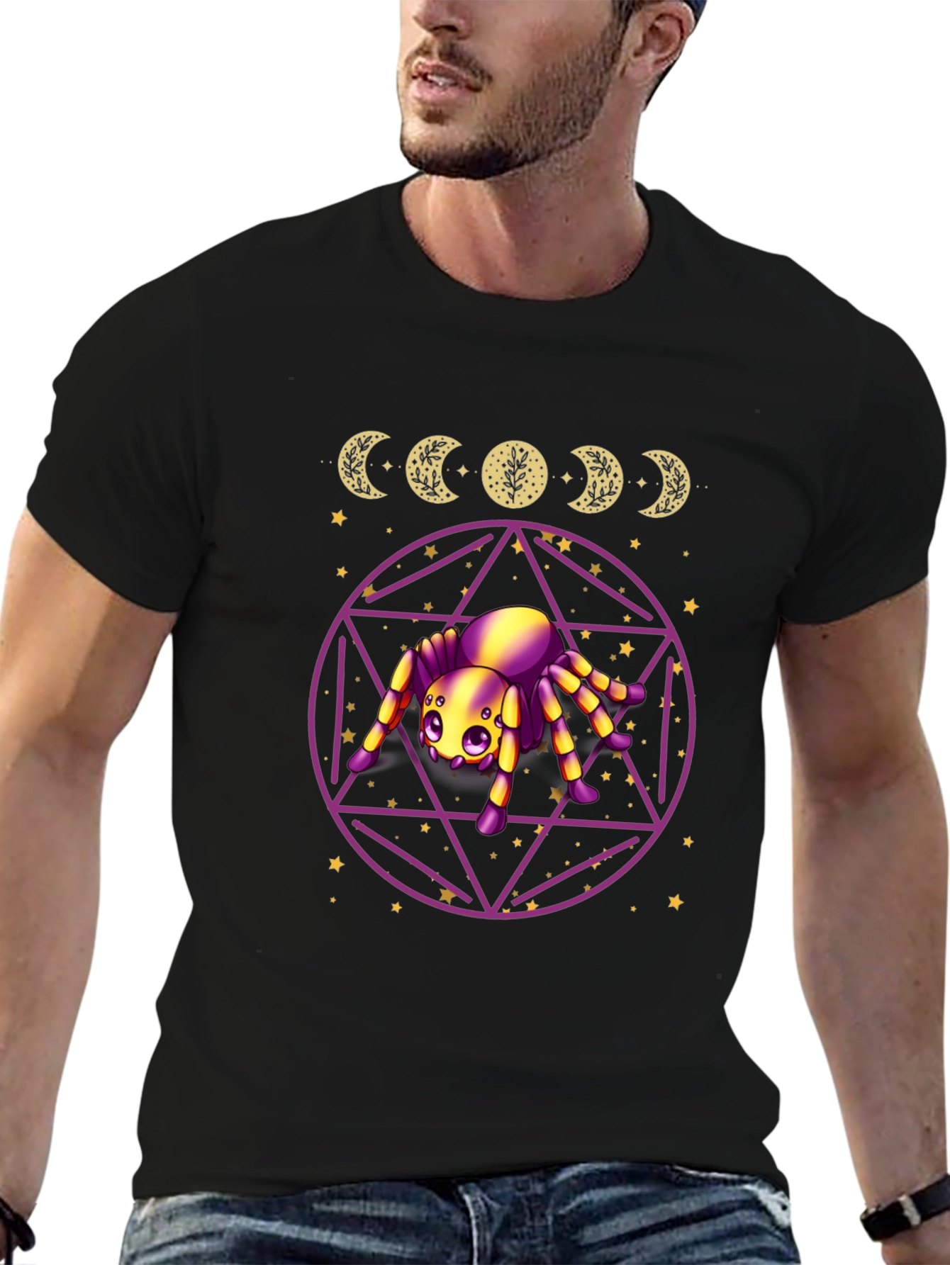 Mystic Spider Moon Phase Graphic Tee