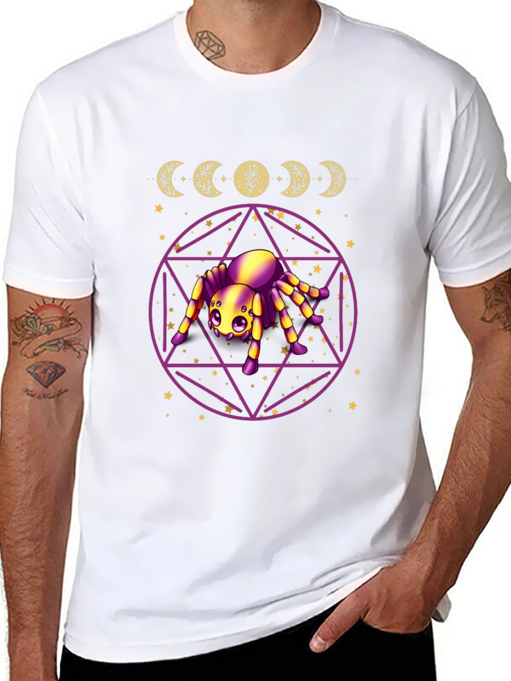 Mystic Spider Moon Phase Graphic Tee