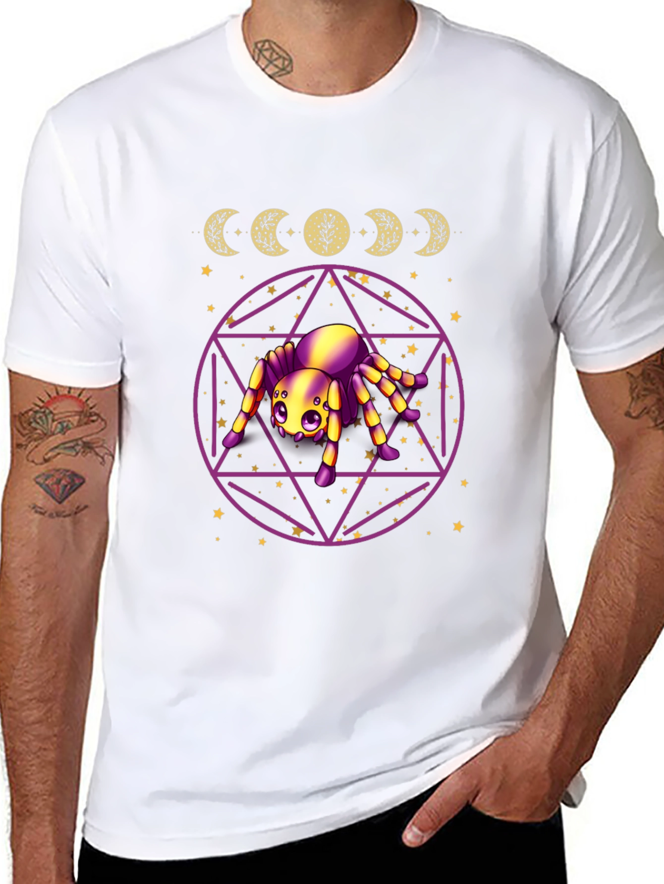 Mystic Spider Moon Phase Graphic Tee