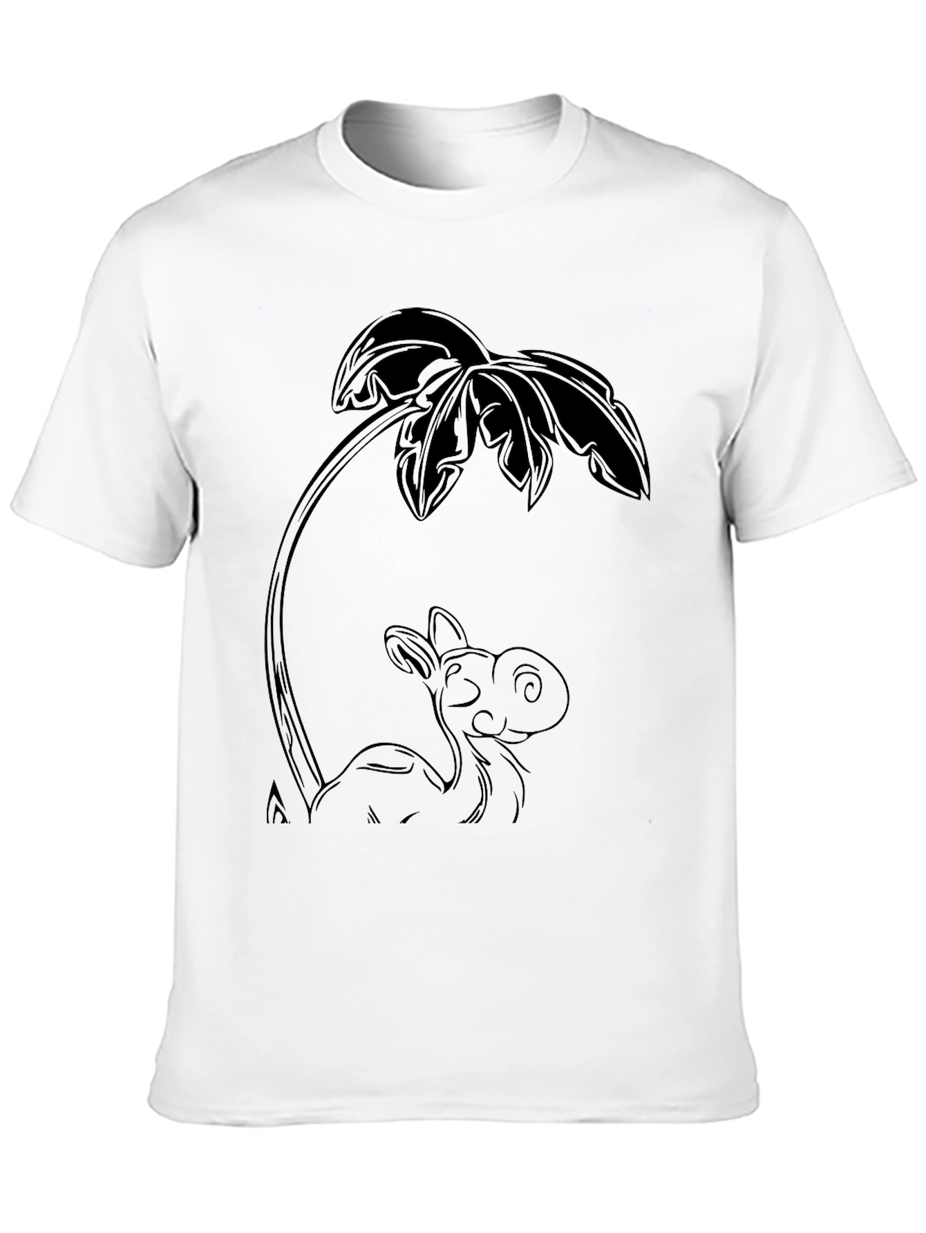 Camel Under Palm Tree Black T-Shirt