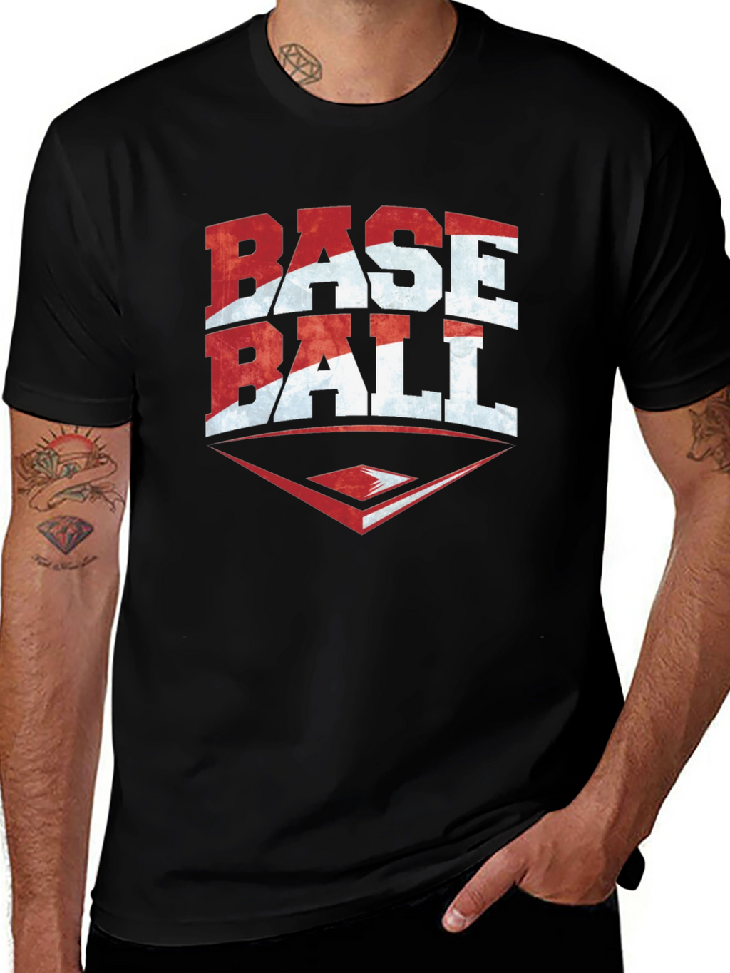 Baseball Graphic T-Shirt - Black Tee