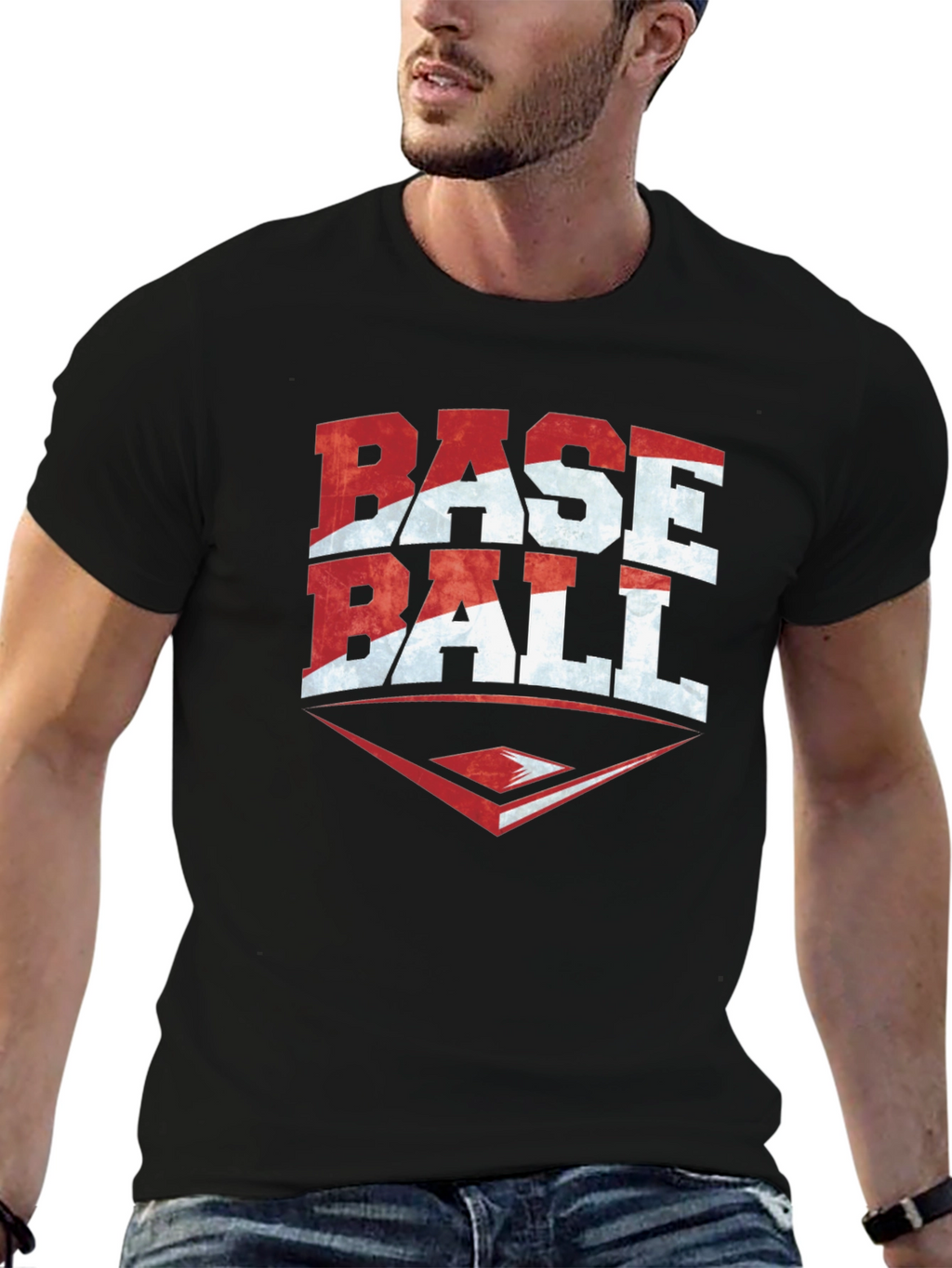Baseball Graphic T-Shirt - Black Tee