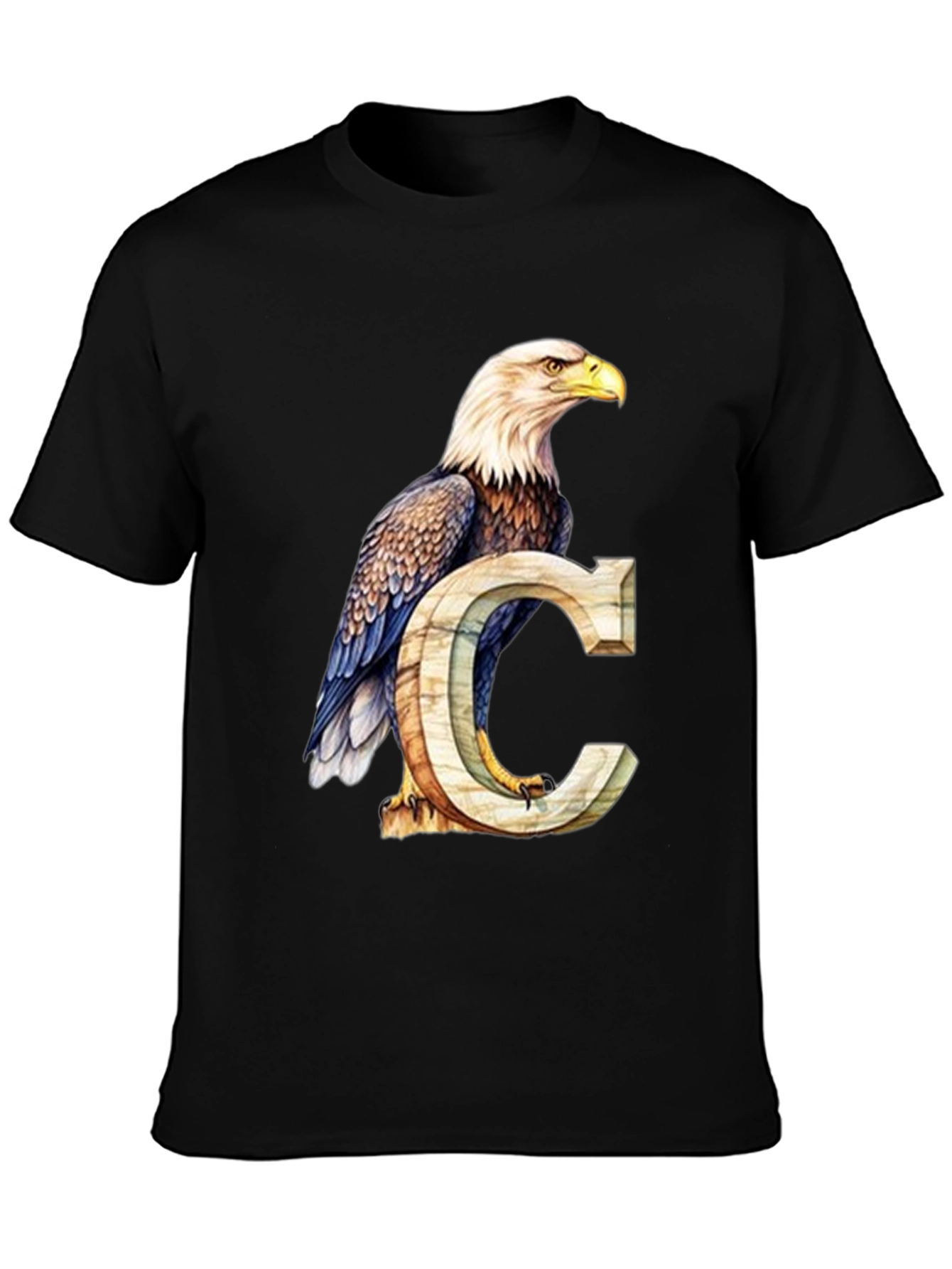 Eagle and Letter C Graphic T-Shirt