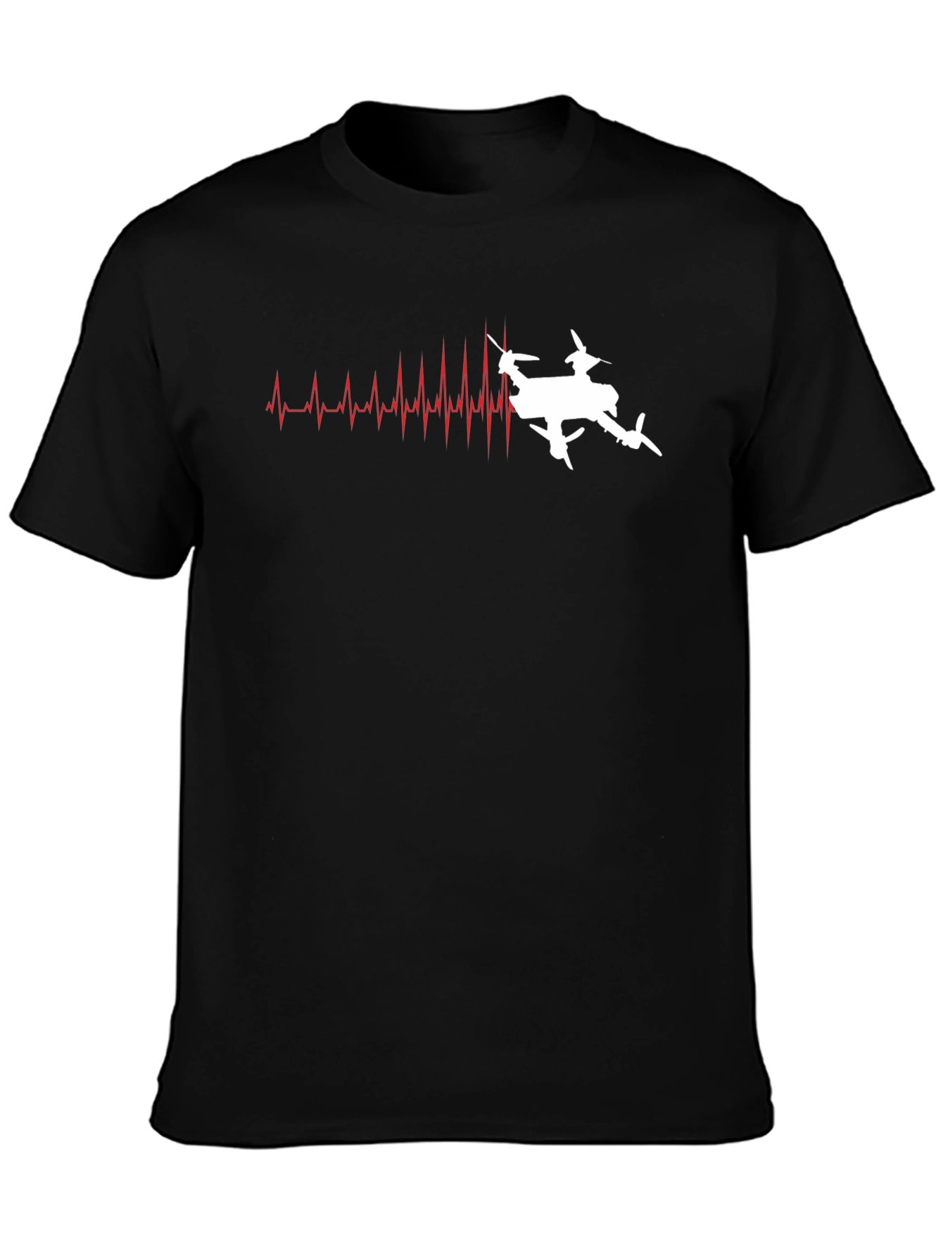 Drone Heartbeat Black T-Shirt