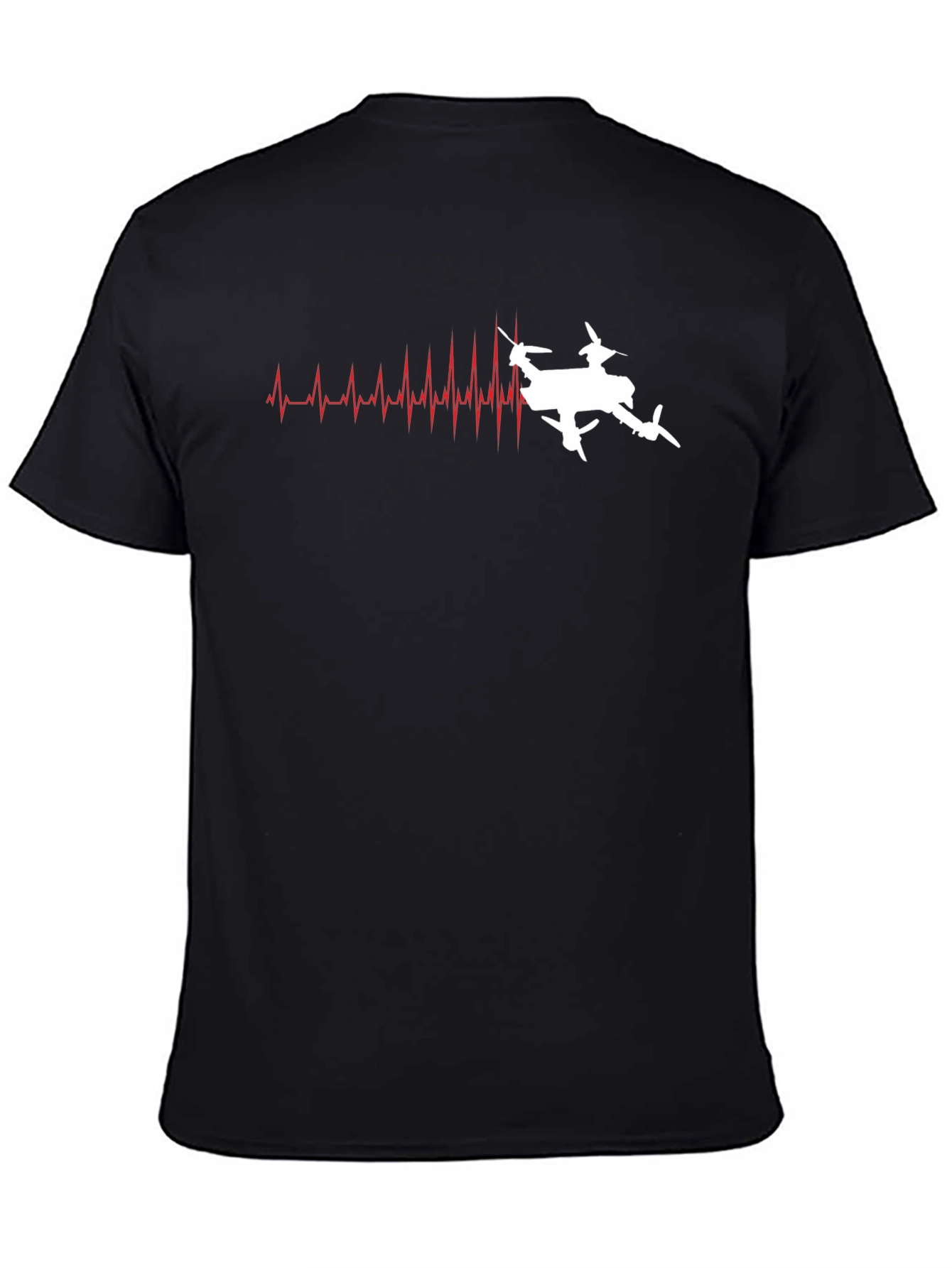 Drone Heartbeat Black T-Shirt