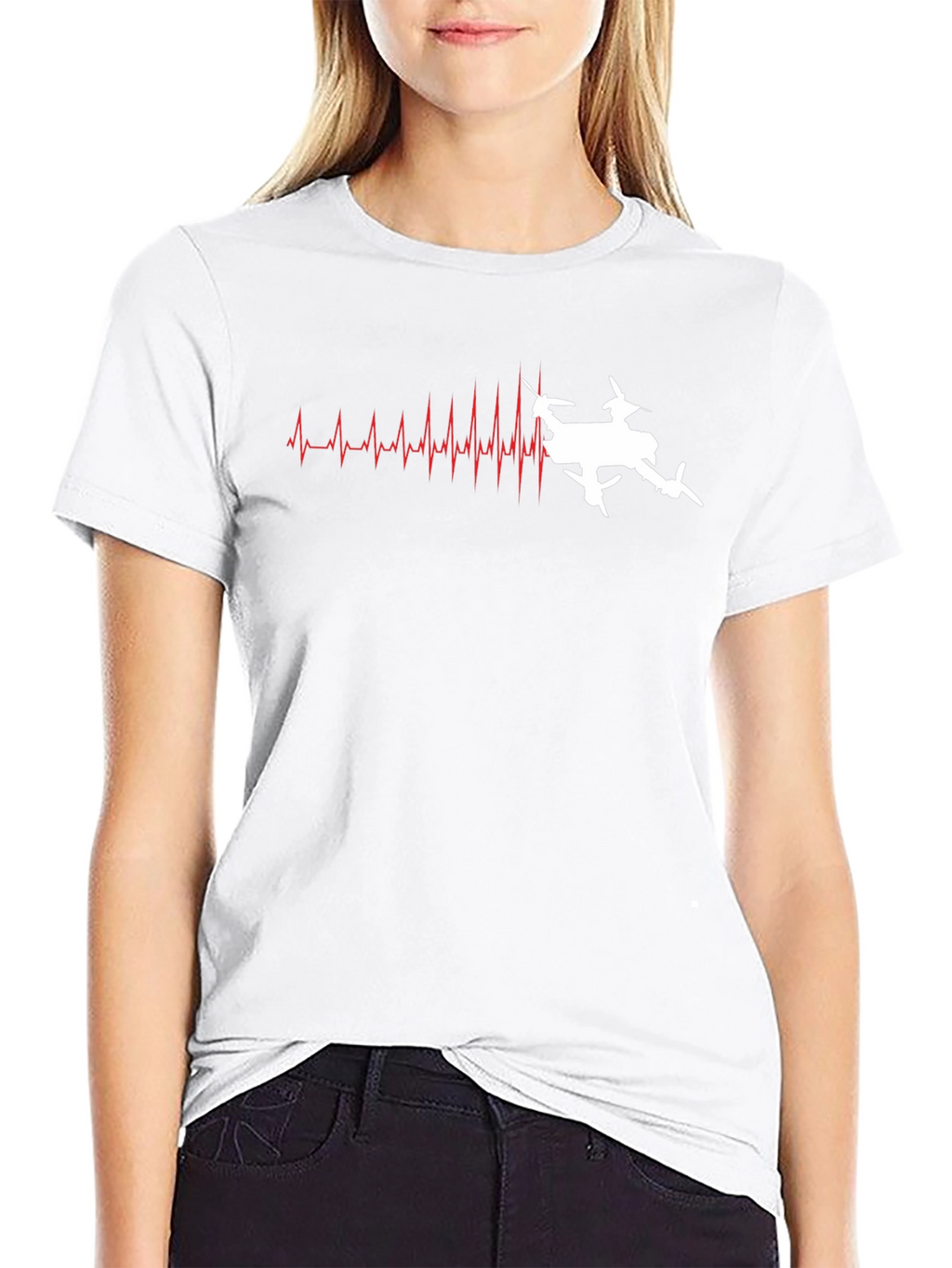 Drone Heartbeat Black T-Shirt