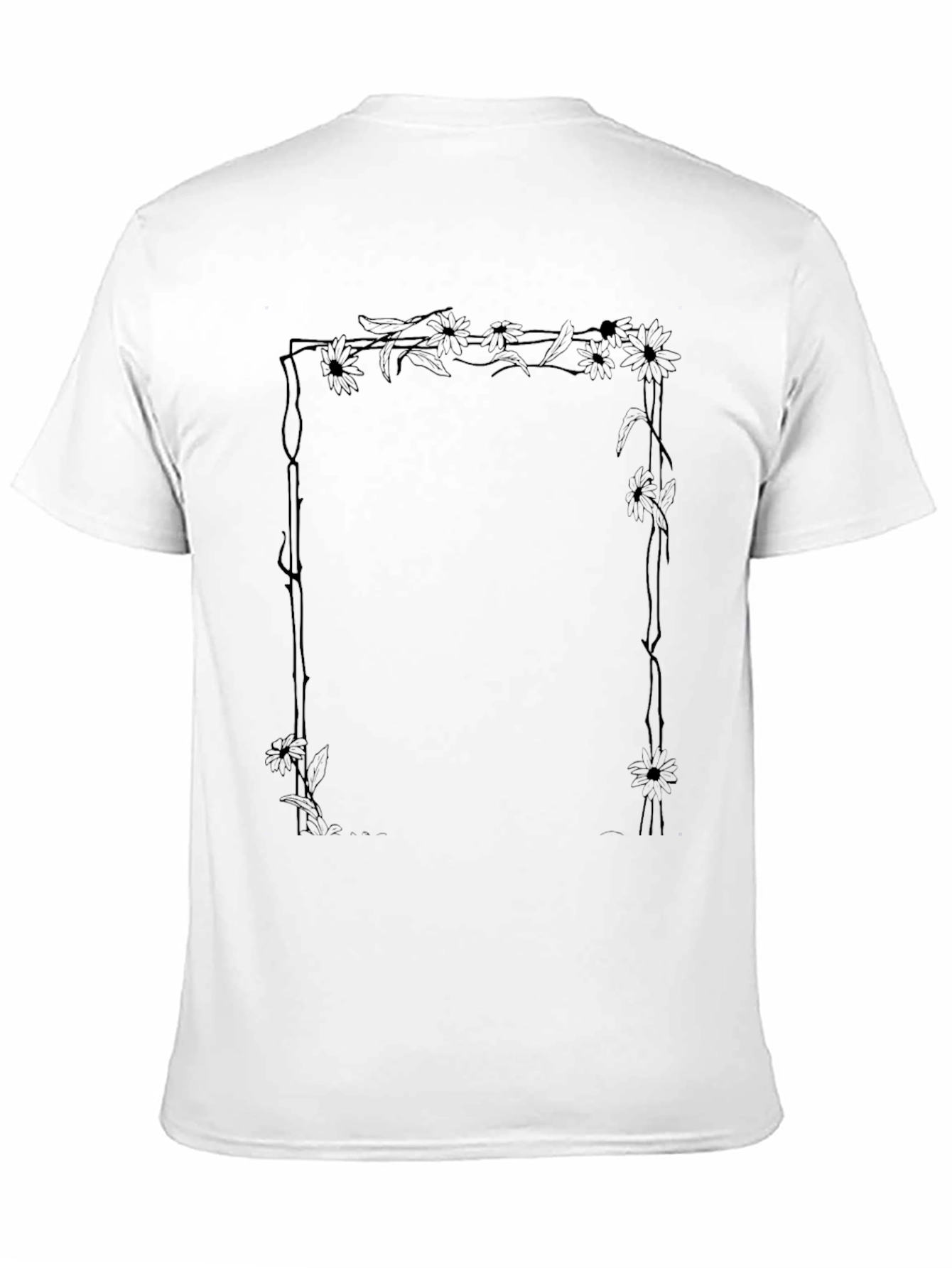 Floral Frame Graphic Tee - Unique Design