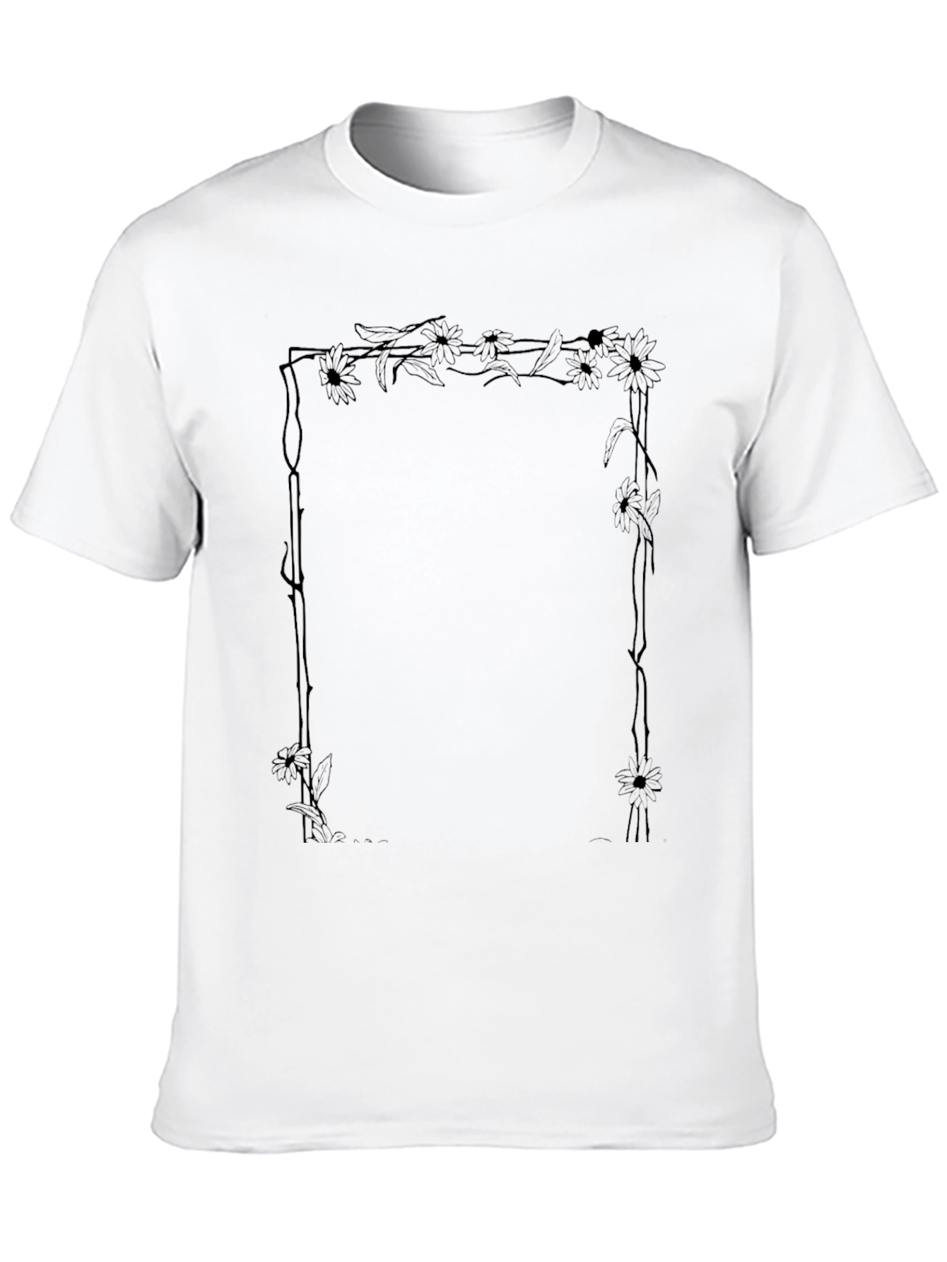 Floral Frame Graphic Tee - Unique Design