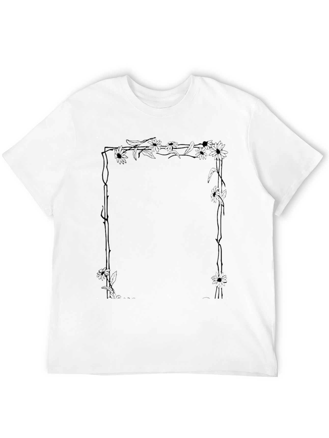 Floral Frame Graphic Tee - Unique Design