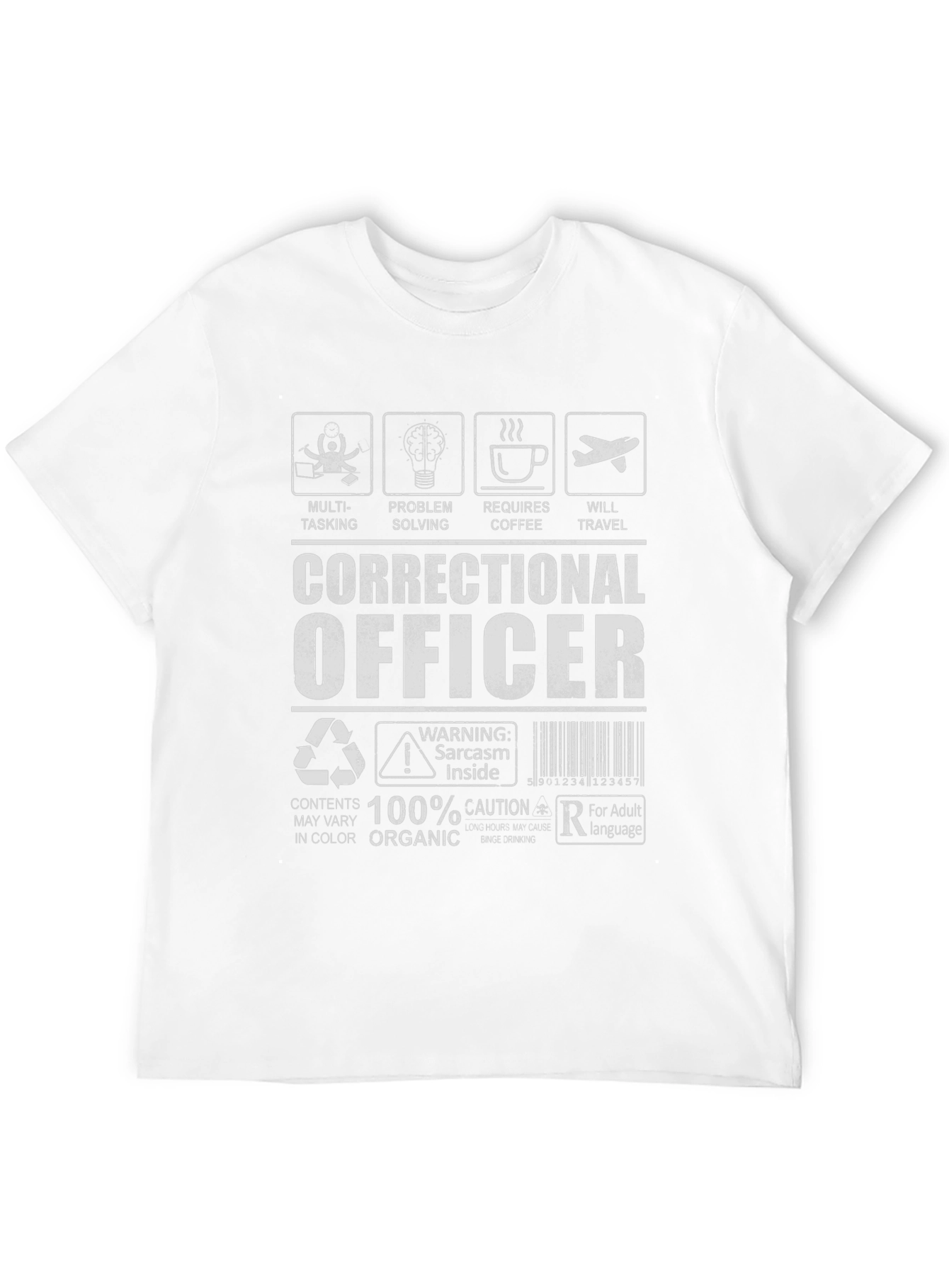 Correctional Officer Sarcastic Humor Black T-Shirt
