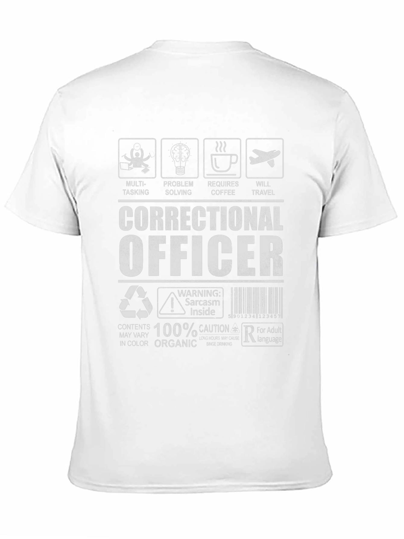 Correctional Officer Sarcastic Humor Black T-Shirt