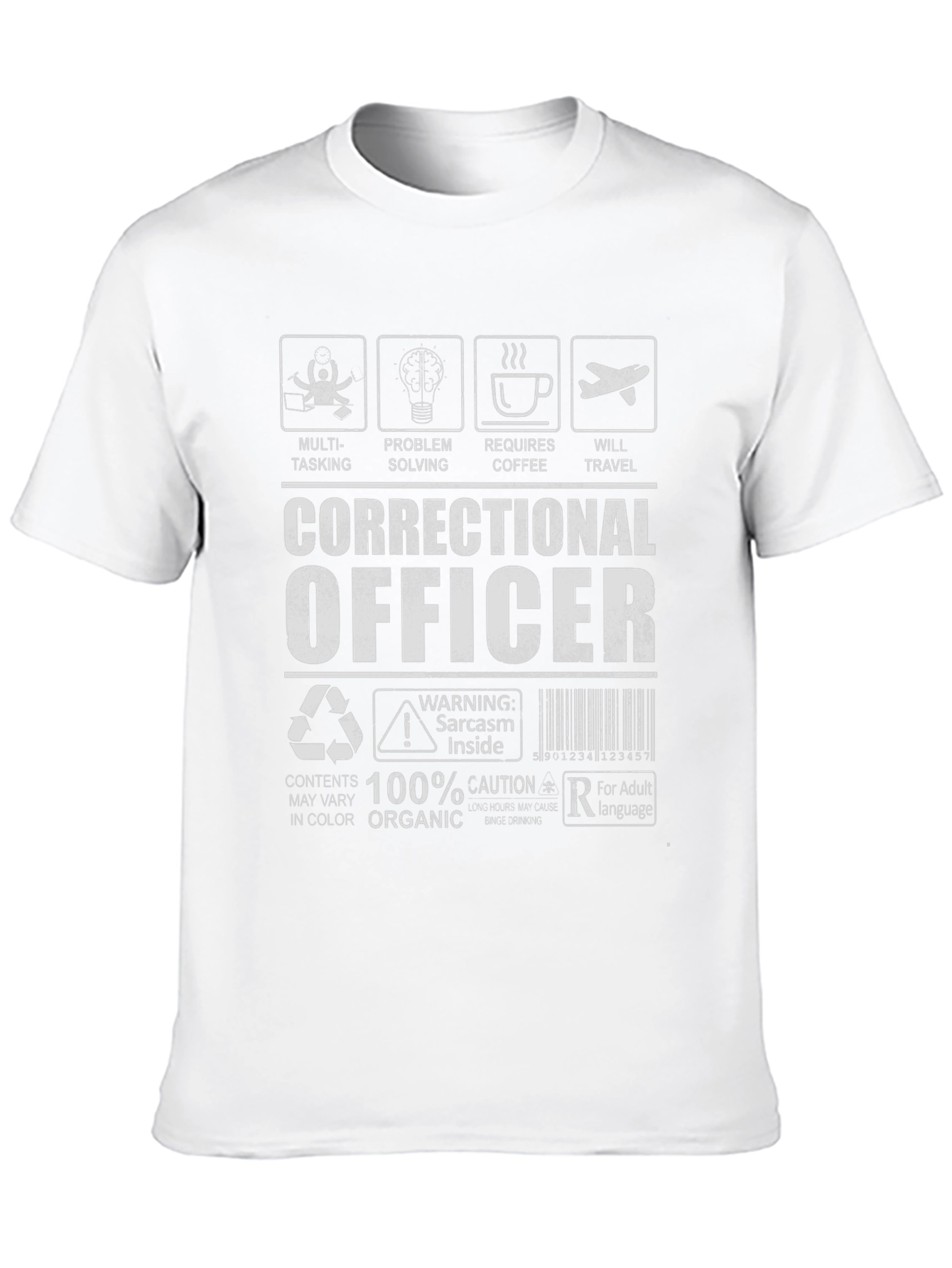 Correctional Officer Sarcastic Humor Black T-Shirt